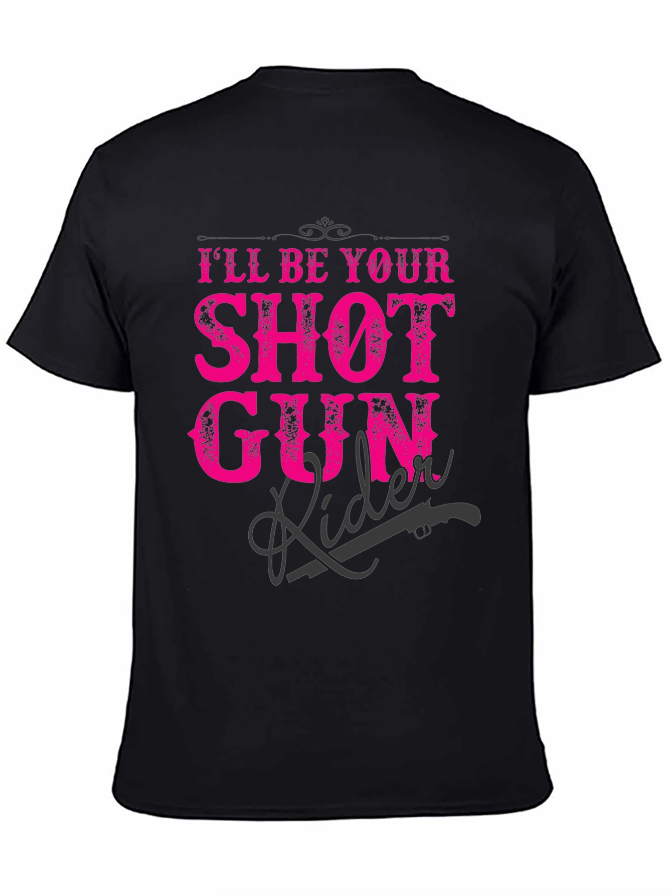 Shotgun Rider Graphic T-Shirt - Black Crew Neck Tee