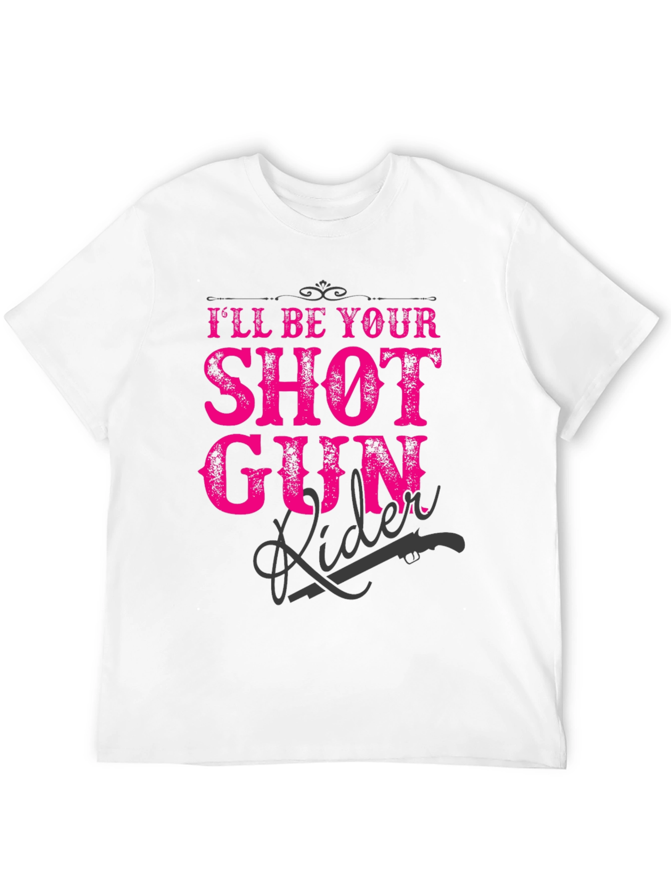 Shotgun Rider Graphic T-Shirt - Black Crew Neck Tee