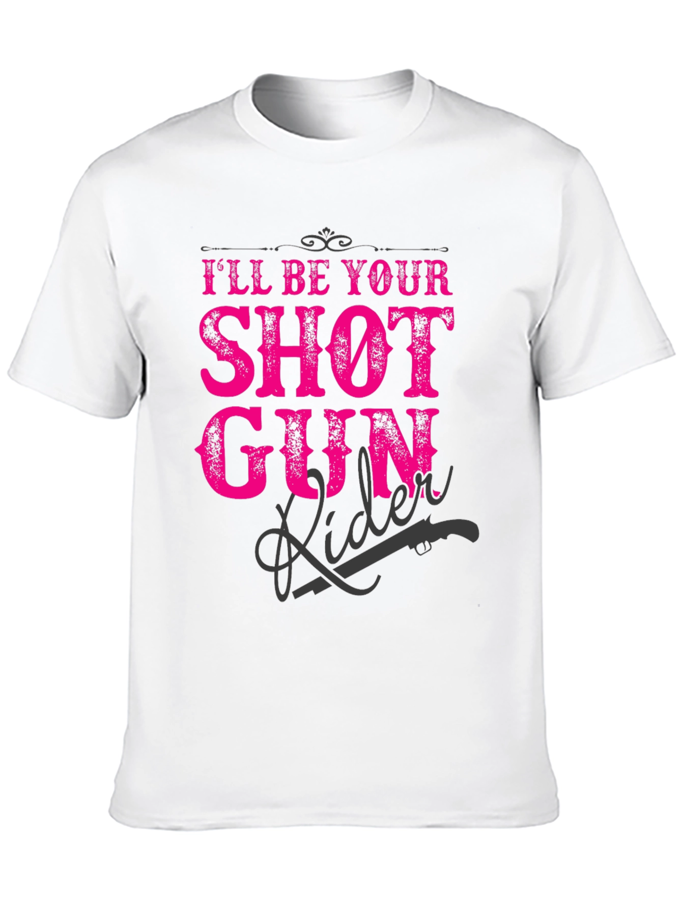 Shotgun Rider Graphic T-Shirt - Black Crew Neck Tee