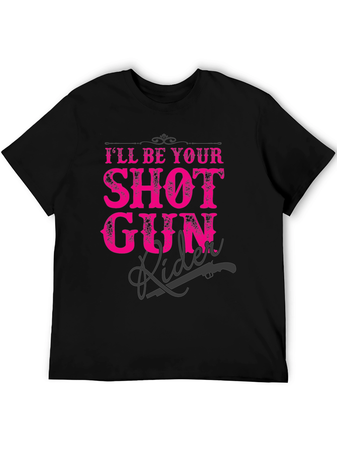 Shotgun Rider Graphic T-Shirt - Black Crew Neck Tee