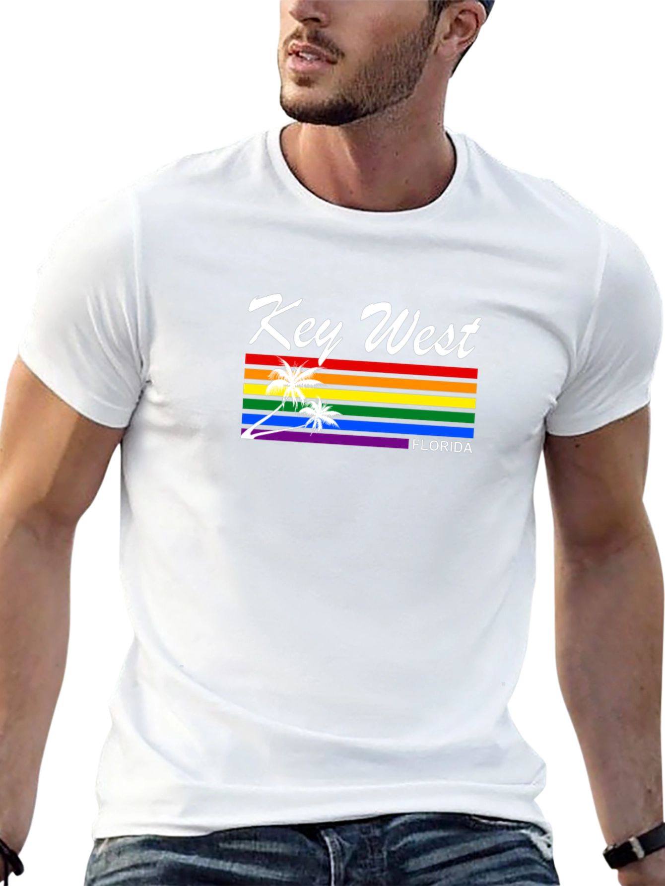 Key West Pride T-Shirt - Florida Rainbow Design