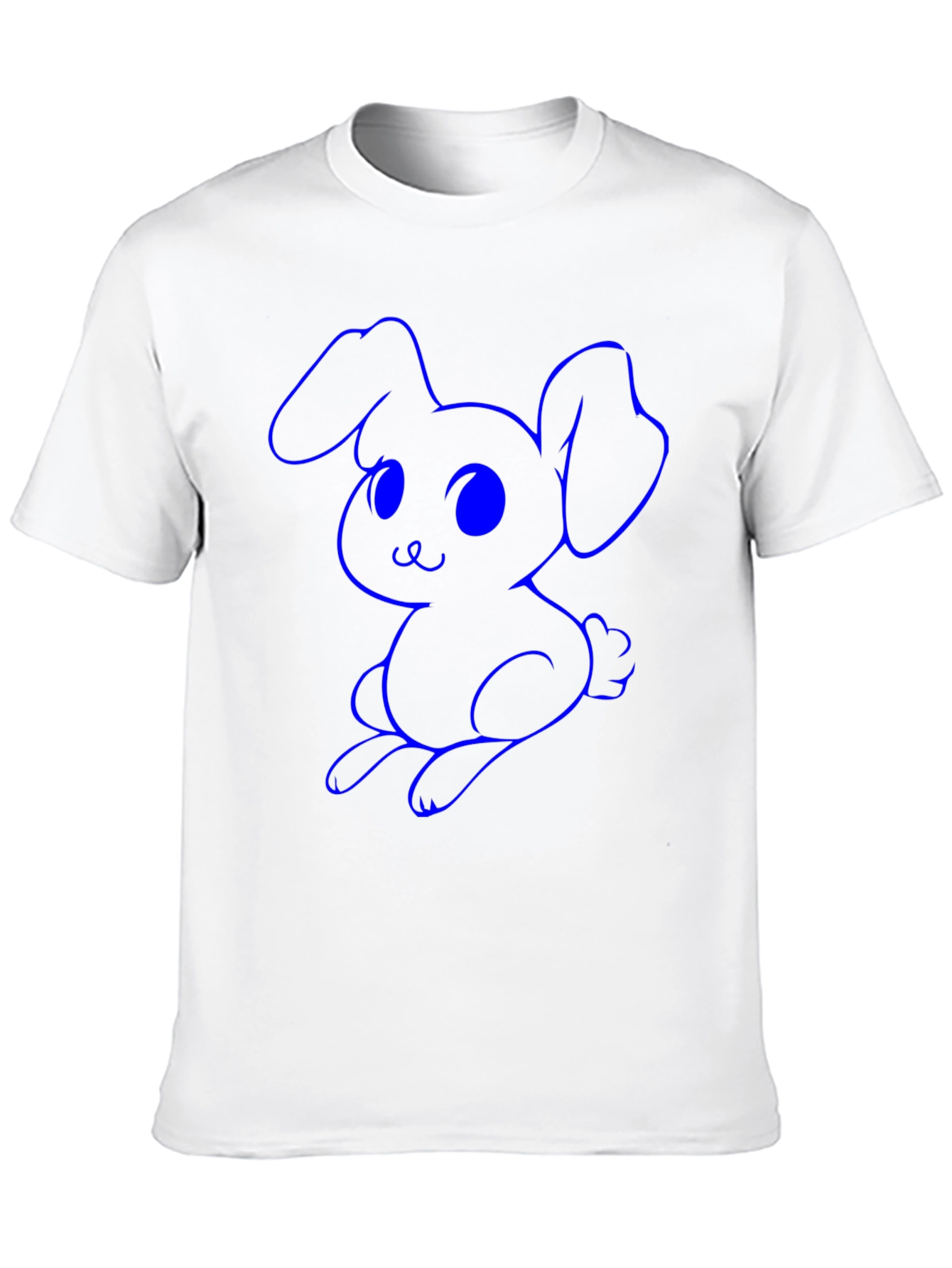 Cute Bunny Graphic Tee - Black Cotton Shirt