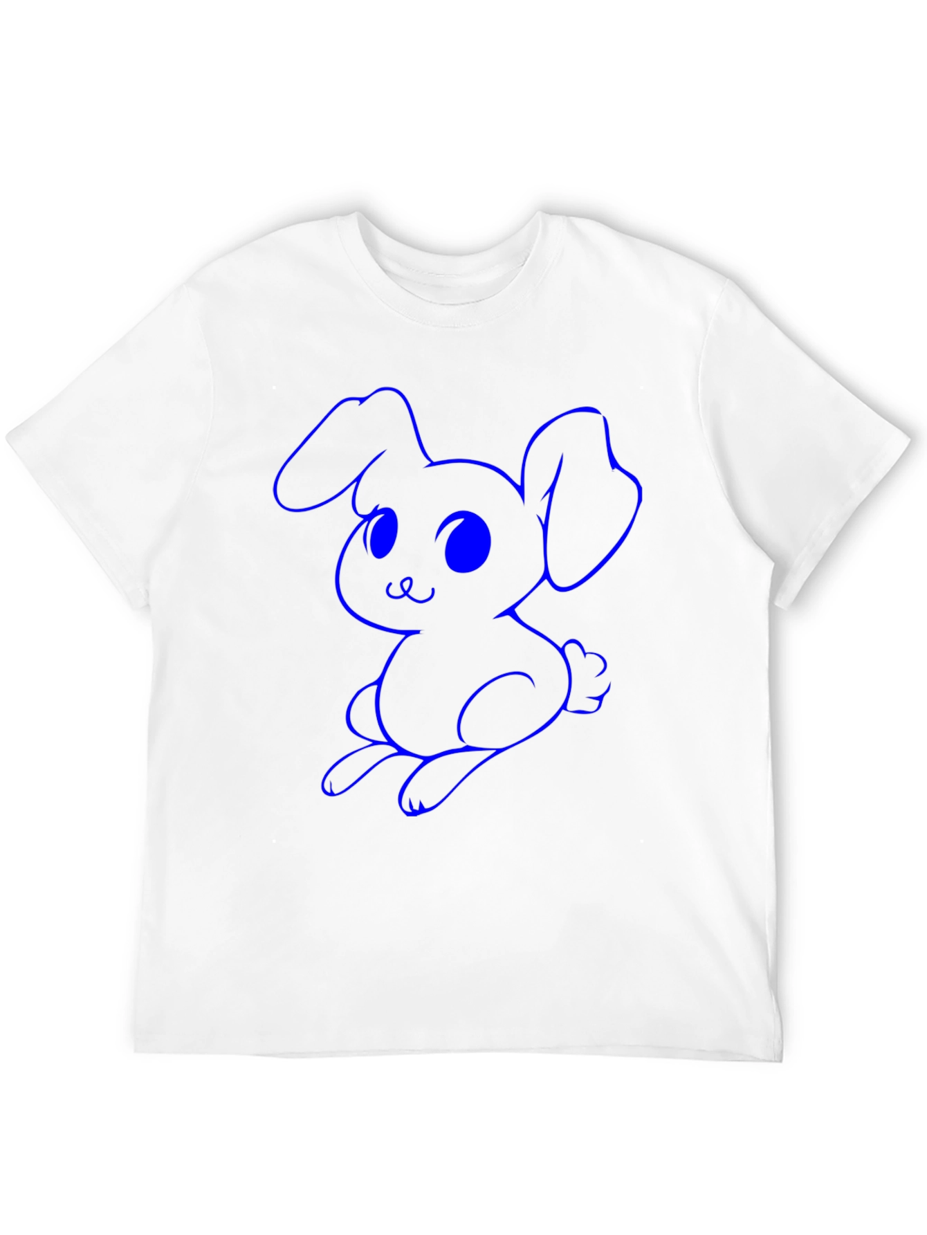 Cute Bunny Graphic Tee - Black Cotton Shirt