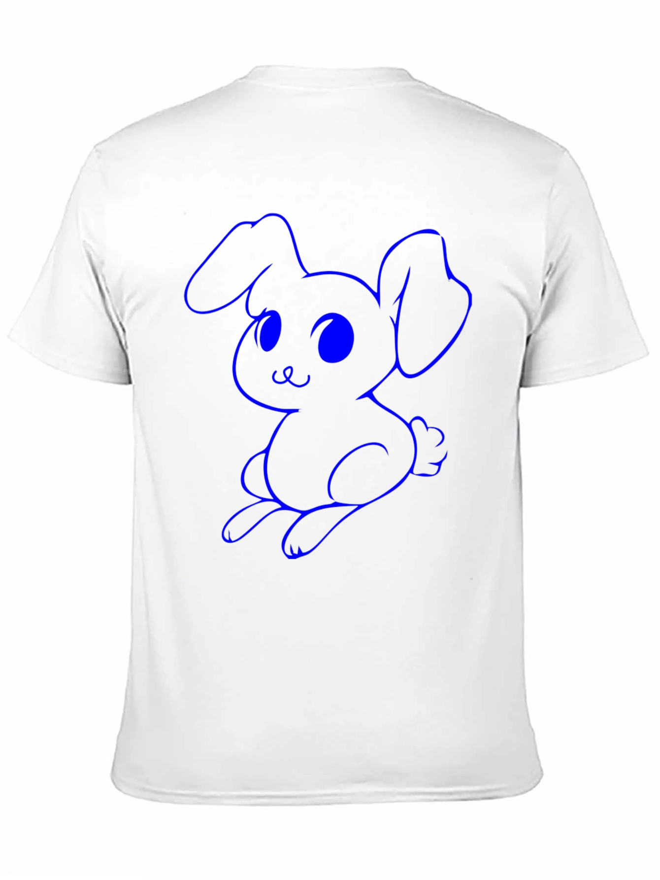 Cute Bunny Graphic Tee - Black Cotton Shirt