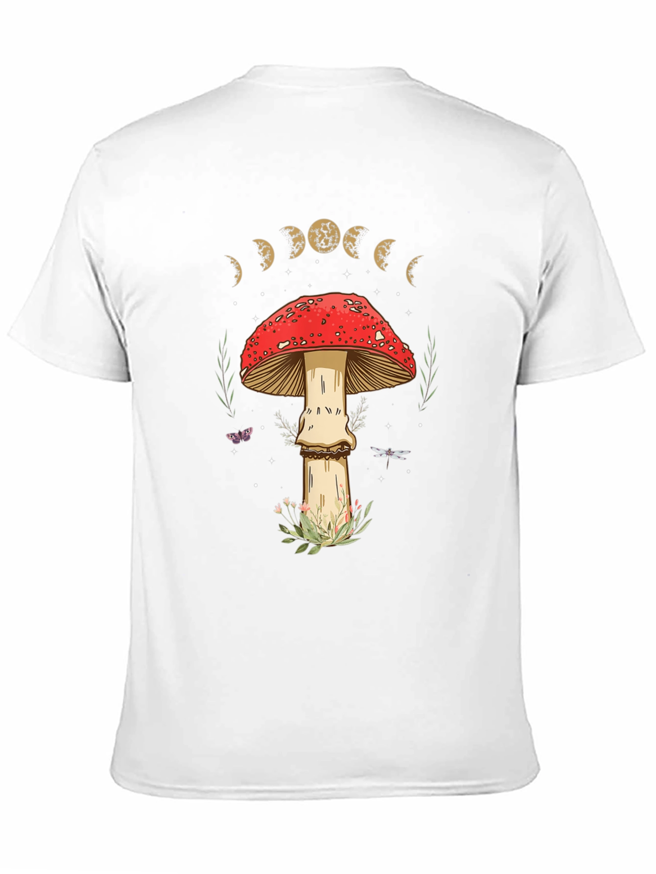 Mushroom Moon Phase Graphic Tee - Nature Lover Shirt