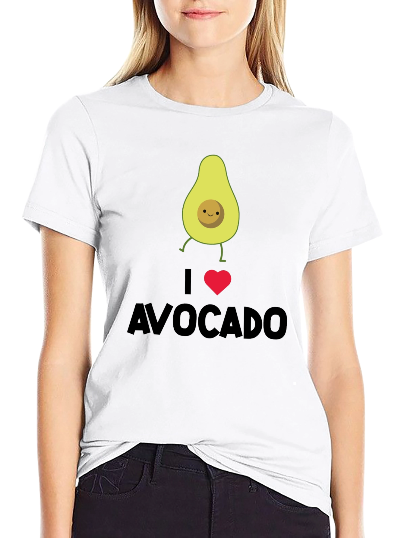 I Heart Avocado Black T-Shirt