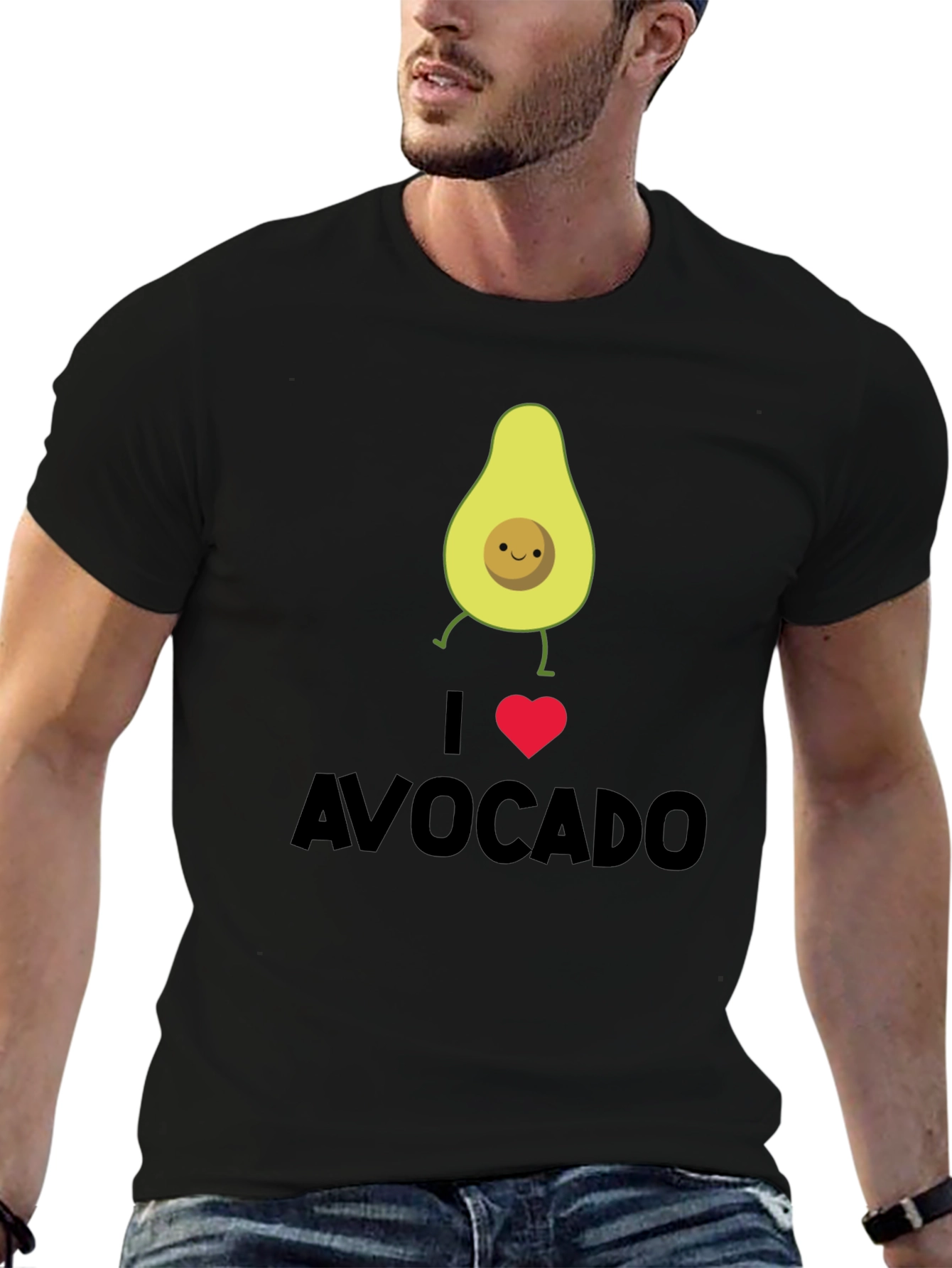 I Heart Avocado Black T-Shirt