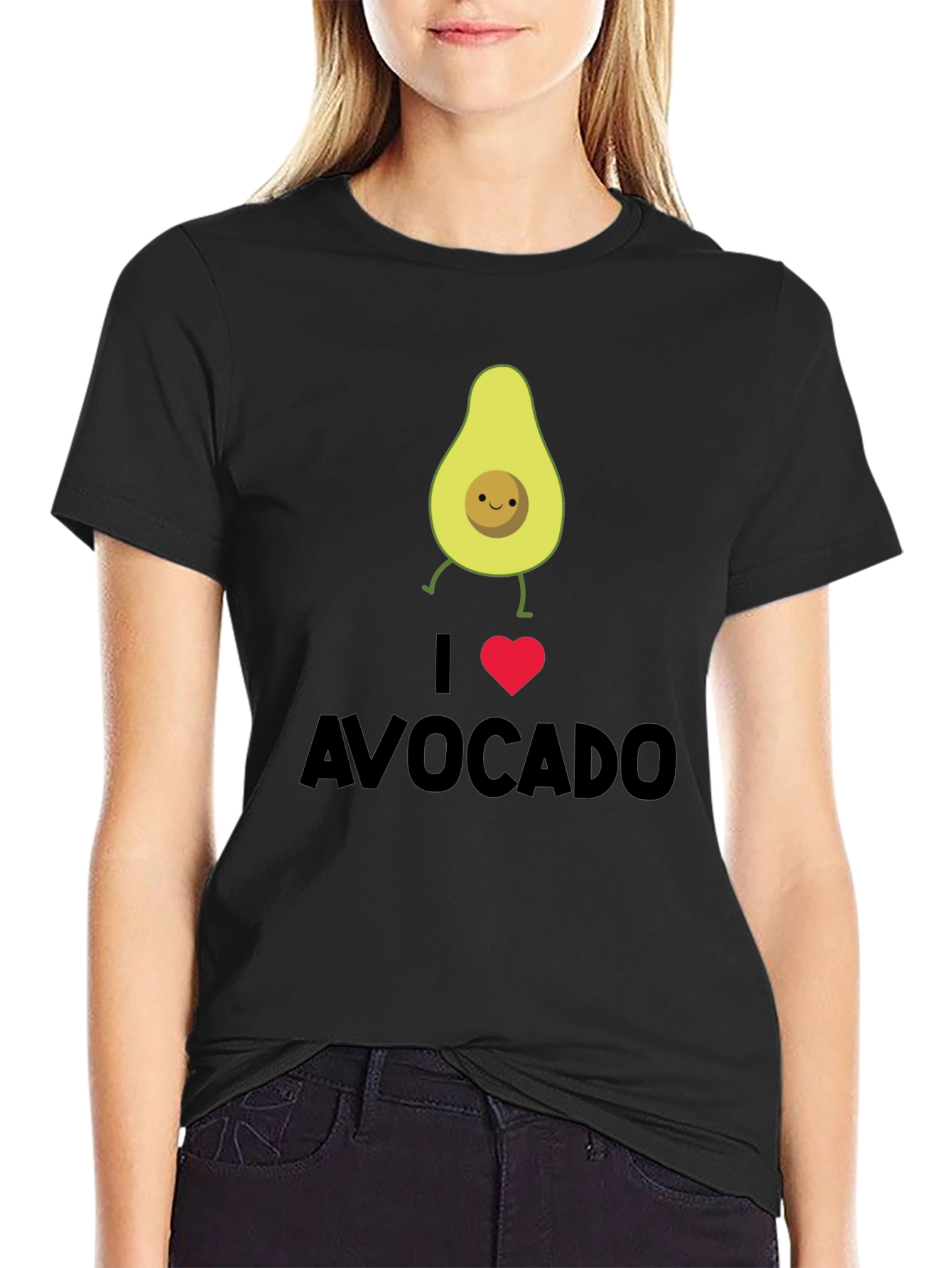 I Heart Avocado Black T-Shirt