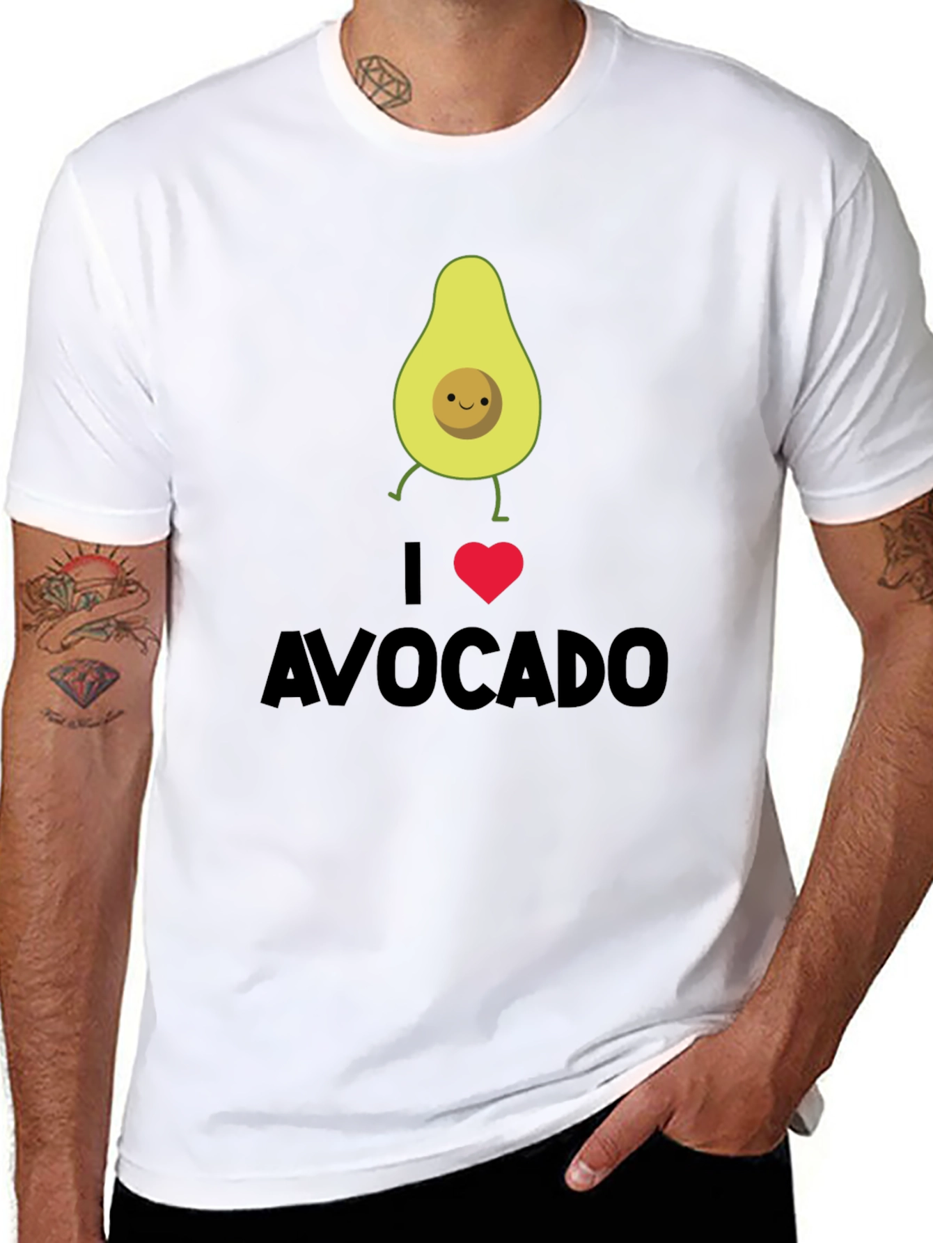 I Heart Avocado Black T-Shirt