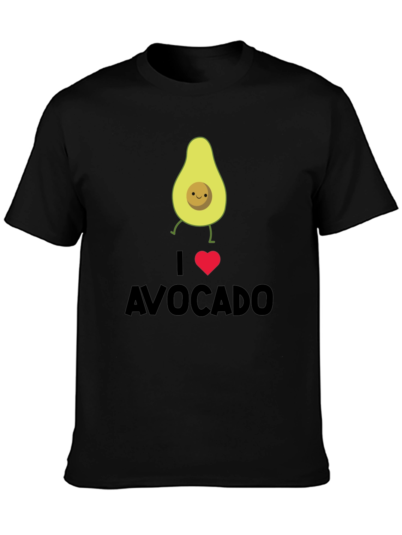 I Heart Avocado Black T-Shirt