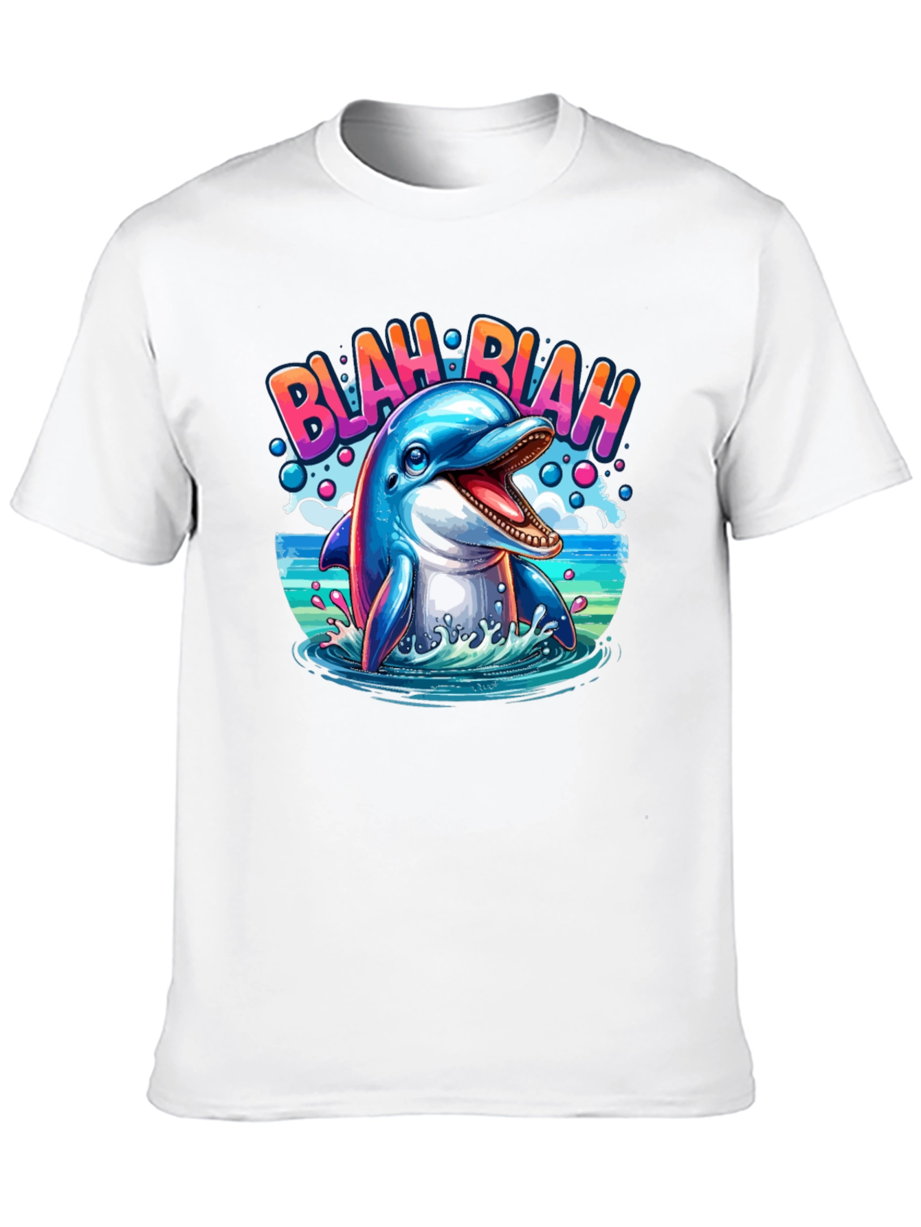 Blah Blah Dolphin Graphic T-Shirt