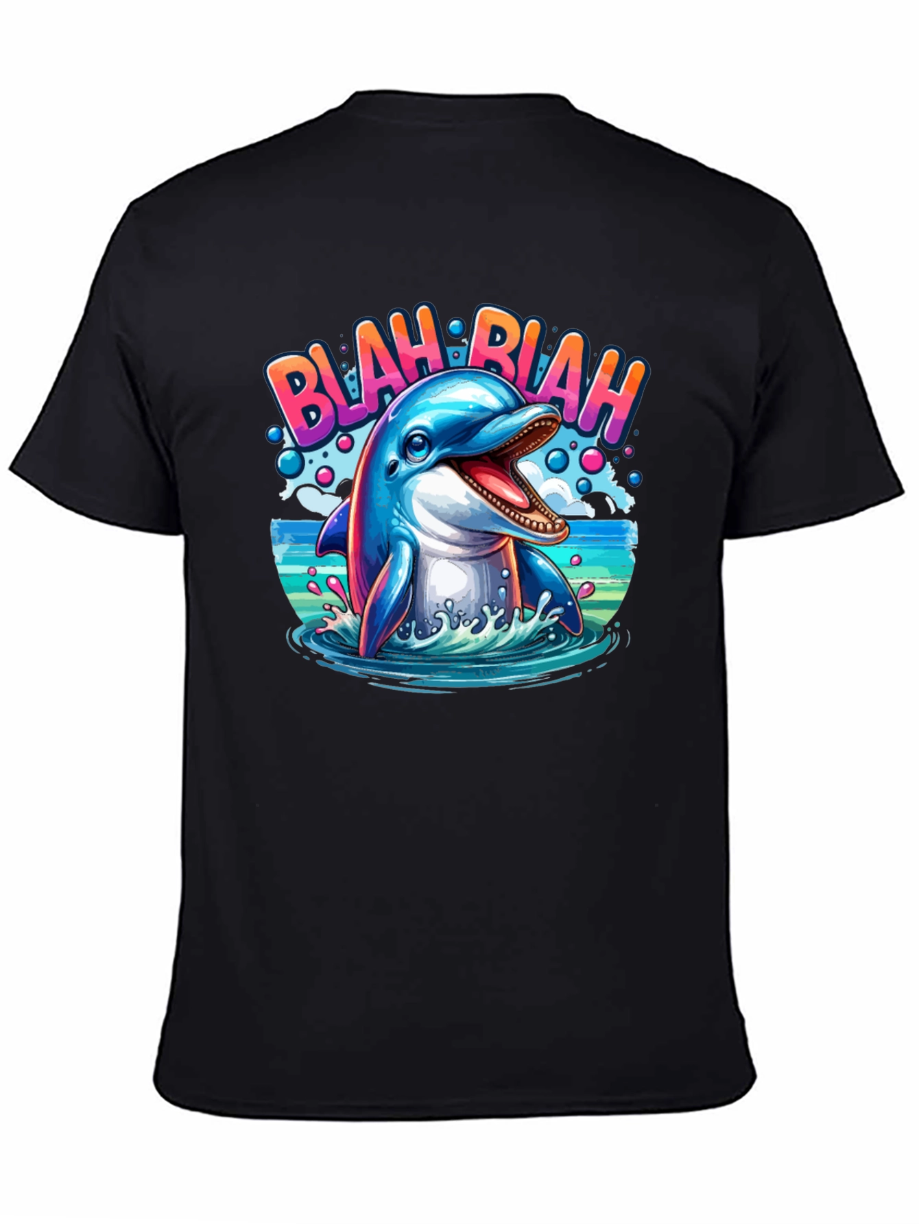 Blah Blah Dolphin Graphic T-Shirt