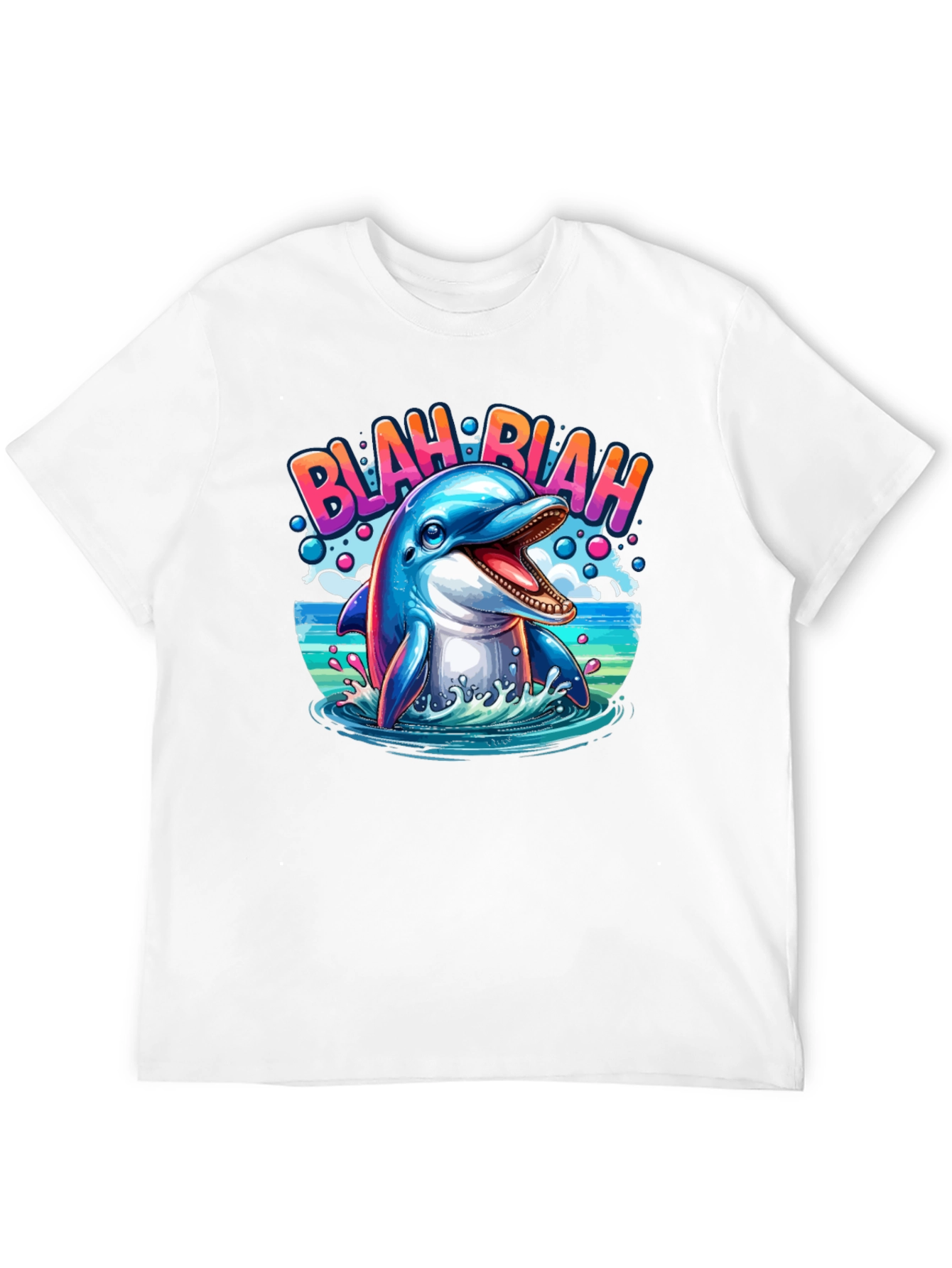 Blah Blah Dolphin Graphic T-Shirt