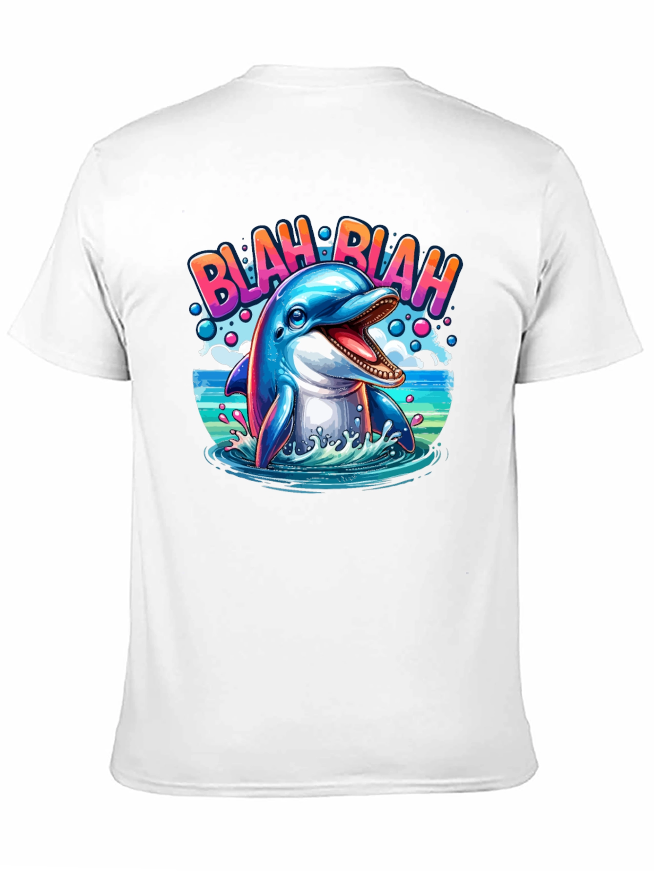 Blah Blah Dolphin Graphic T-Shirt