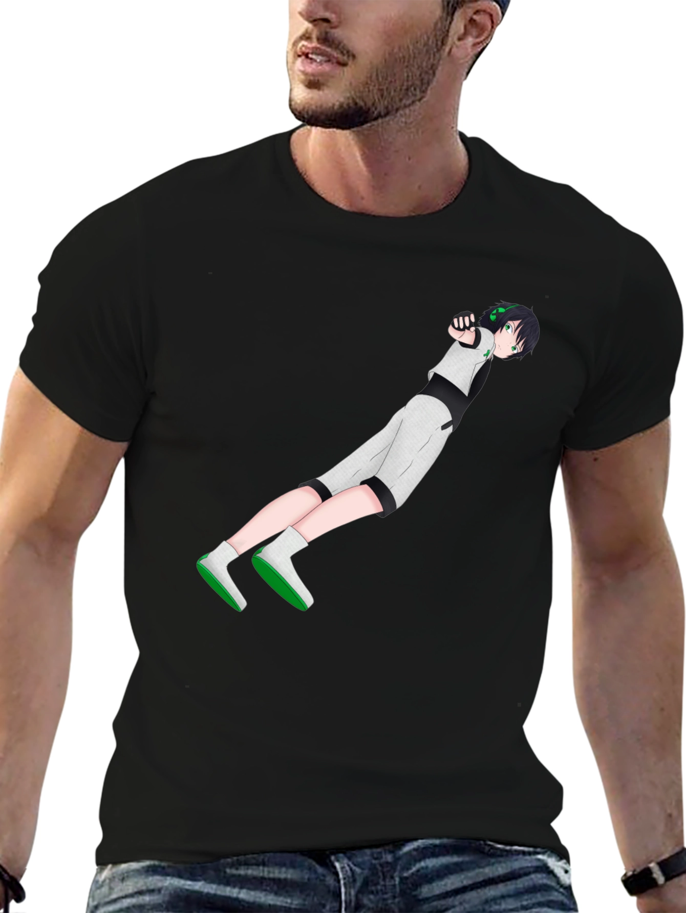 Anime Character Graphic Black T-Shirt