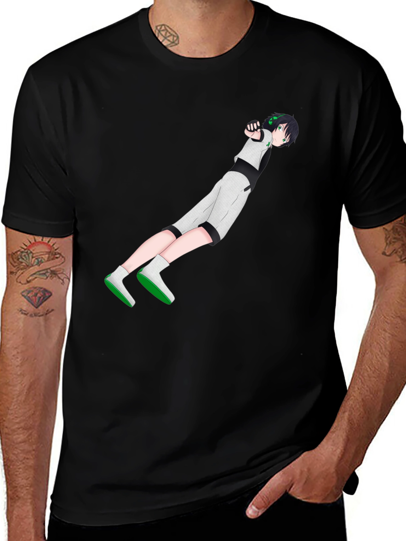Anime Character Graphic Black T-Shirt