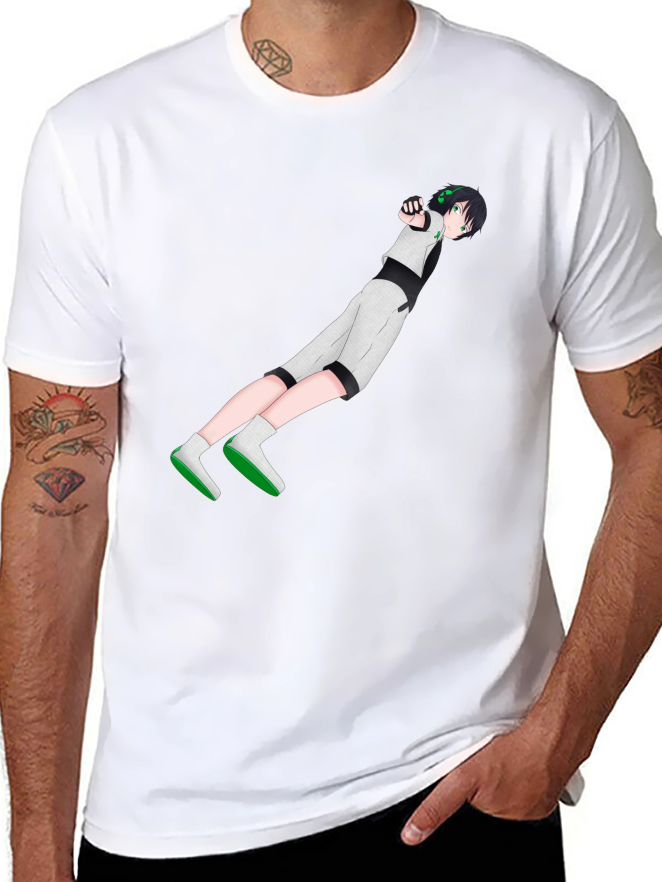 Anime Character Graphic Black T-Shirt