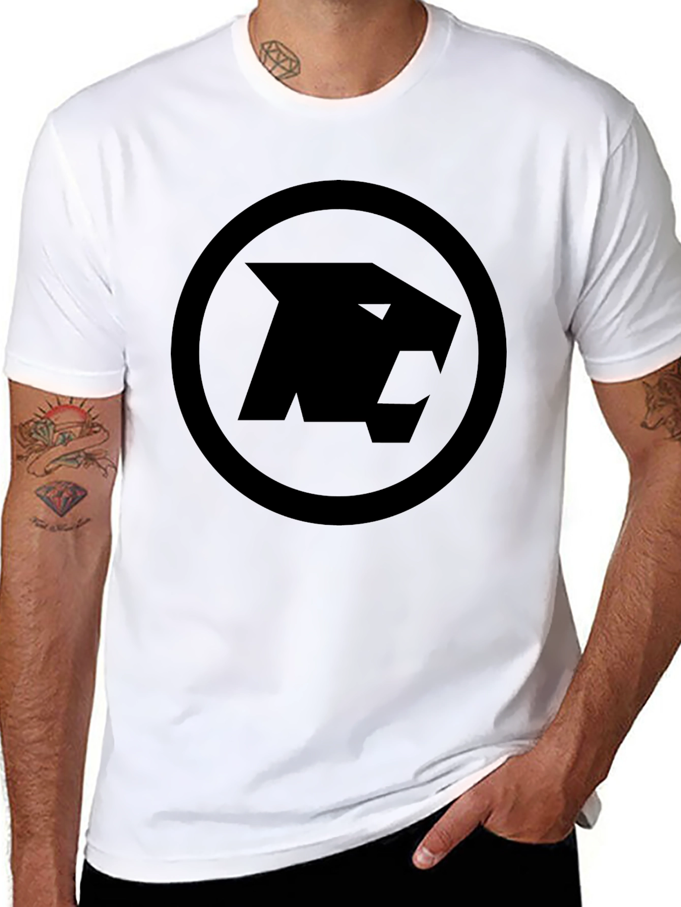 Mens Black T-Shirt - Panther Logo Tee