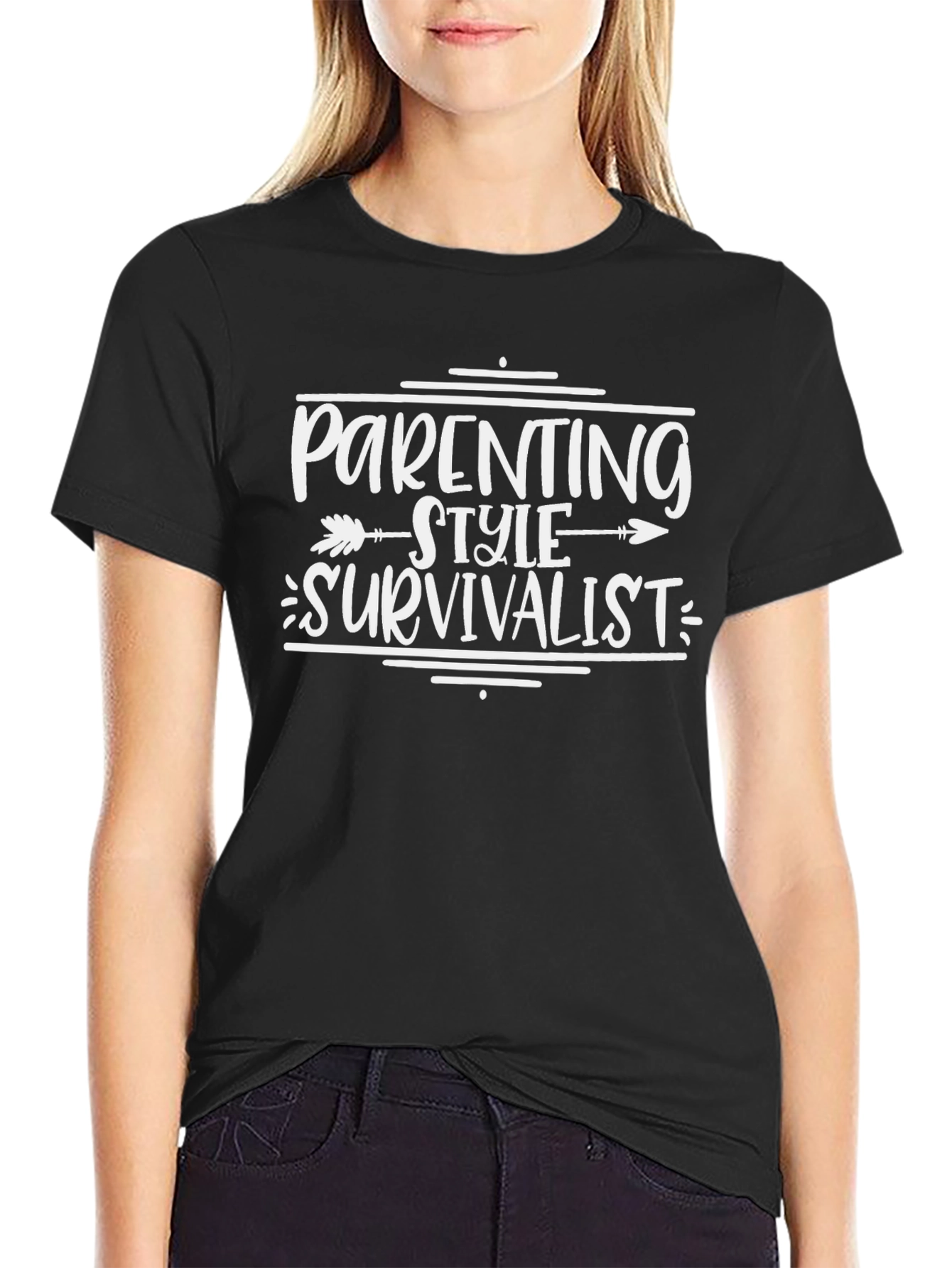 Parenting Style Survivalist Graphic Tee - Black