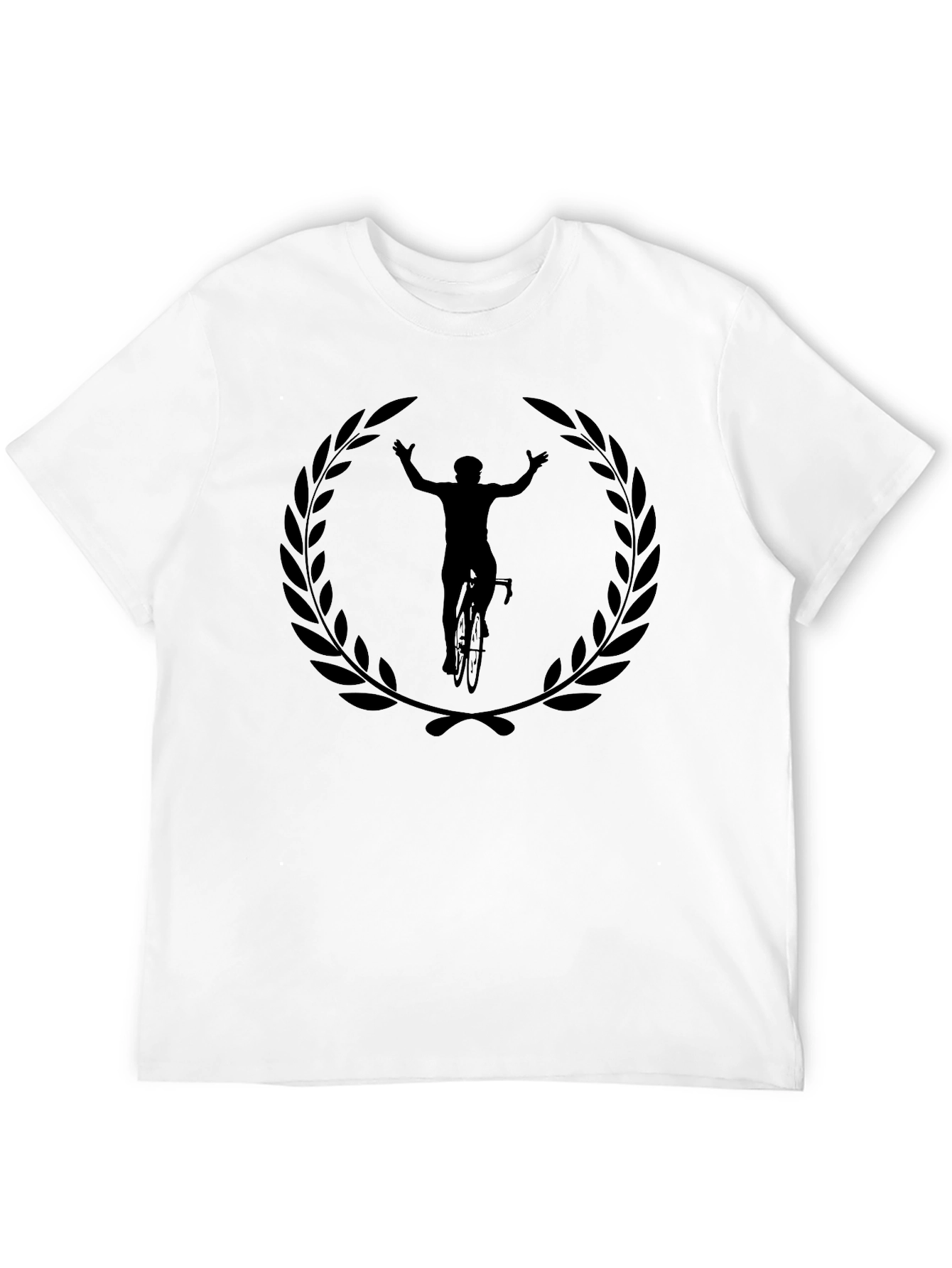 Mens Black Cyclist Laurel Wreath Graphic T-Shirt