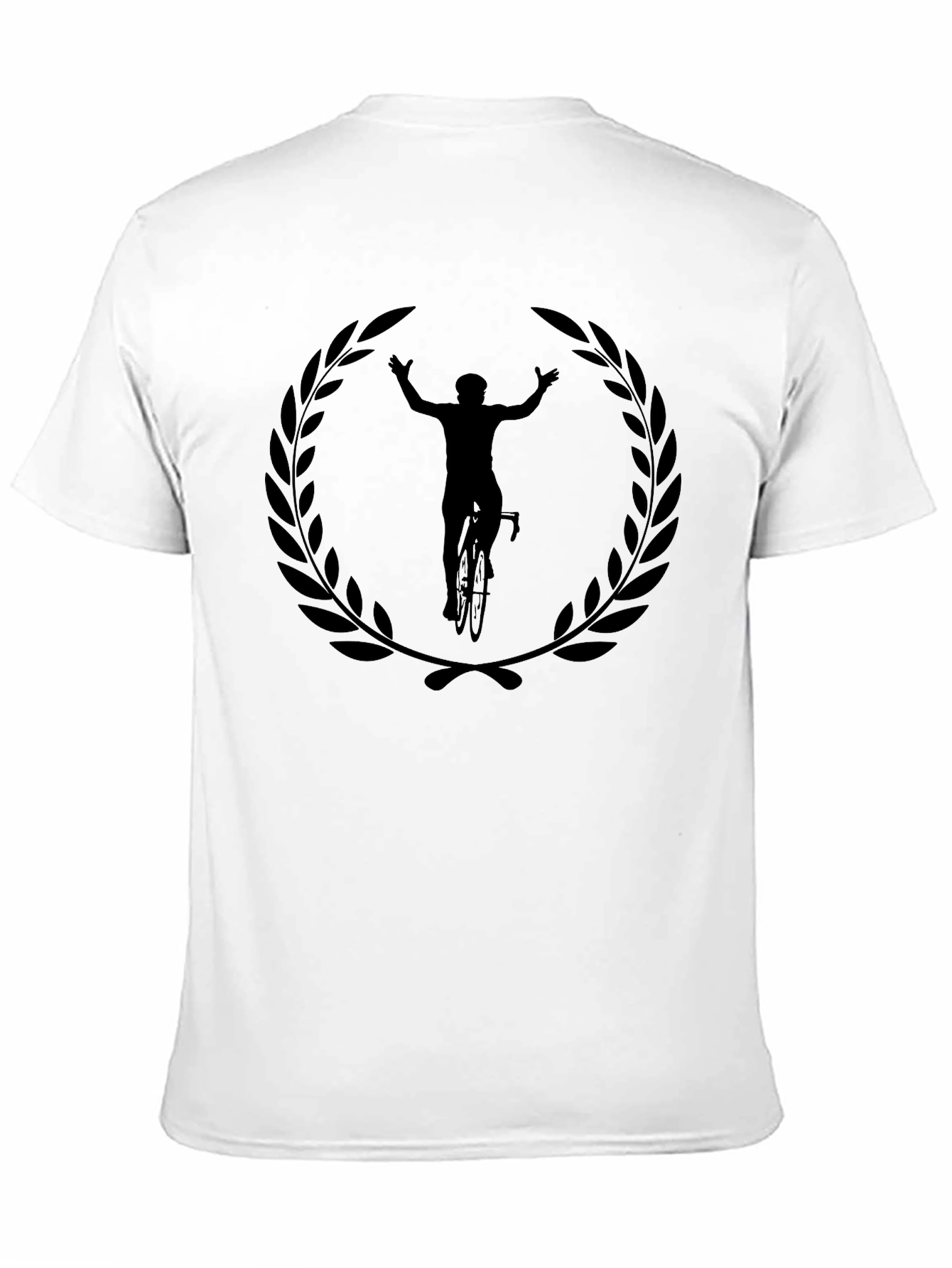 Mens Black Cyclist Laurel Wreath Graphic T-Shirt