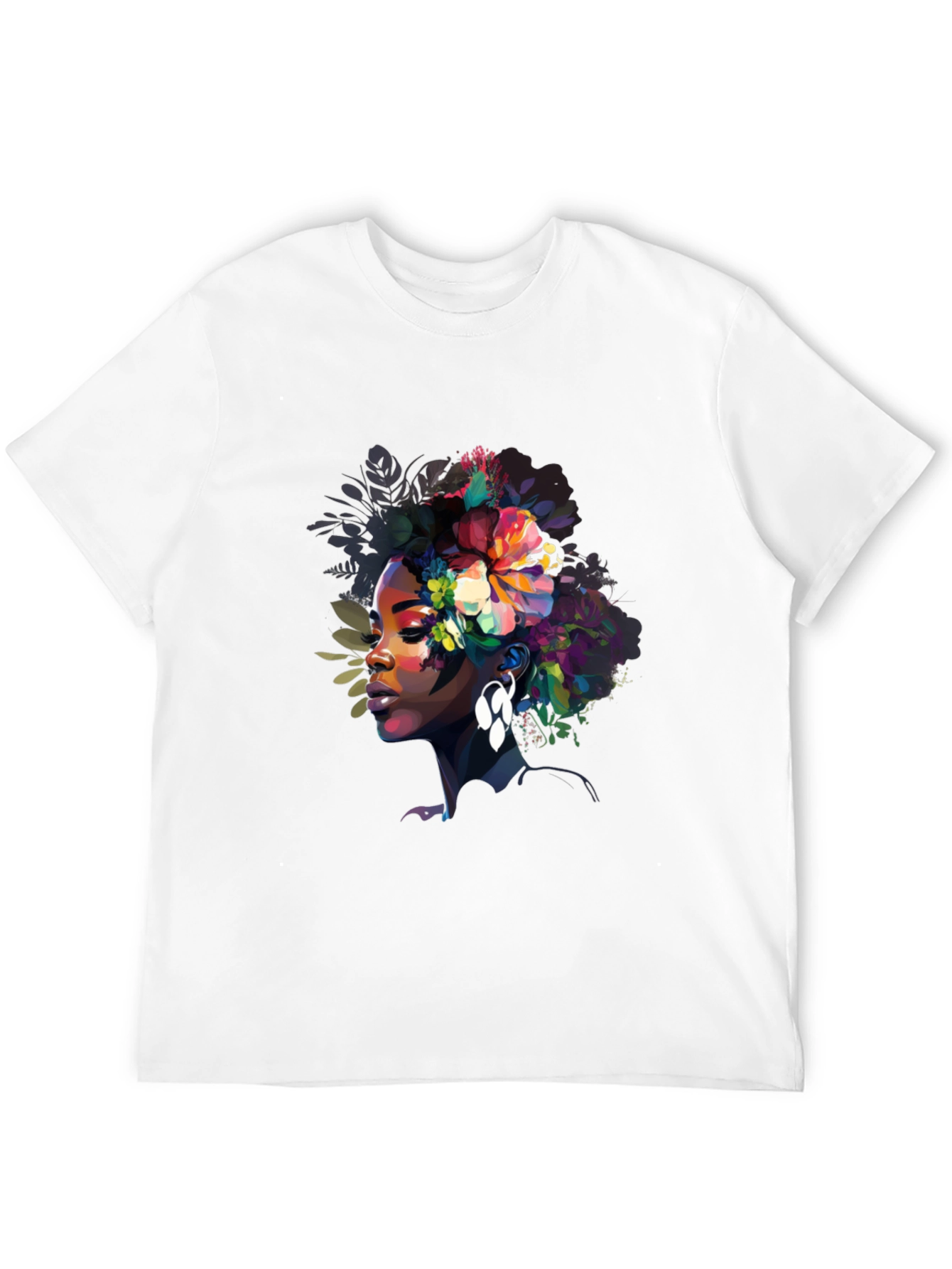 Floral Afro Woman Graphic Tee