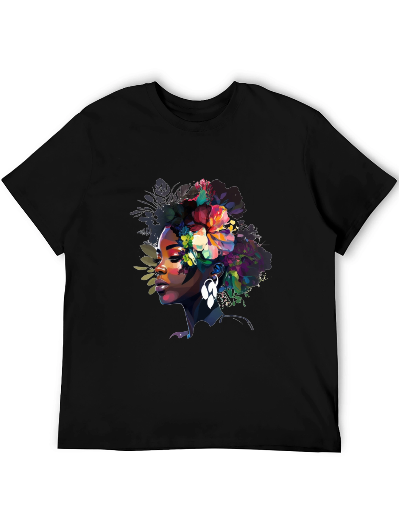 Floral Afro Woman Graphic Tee