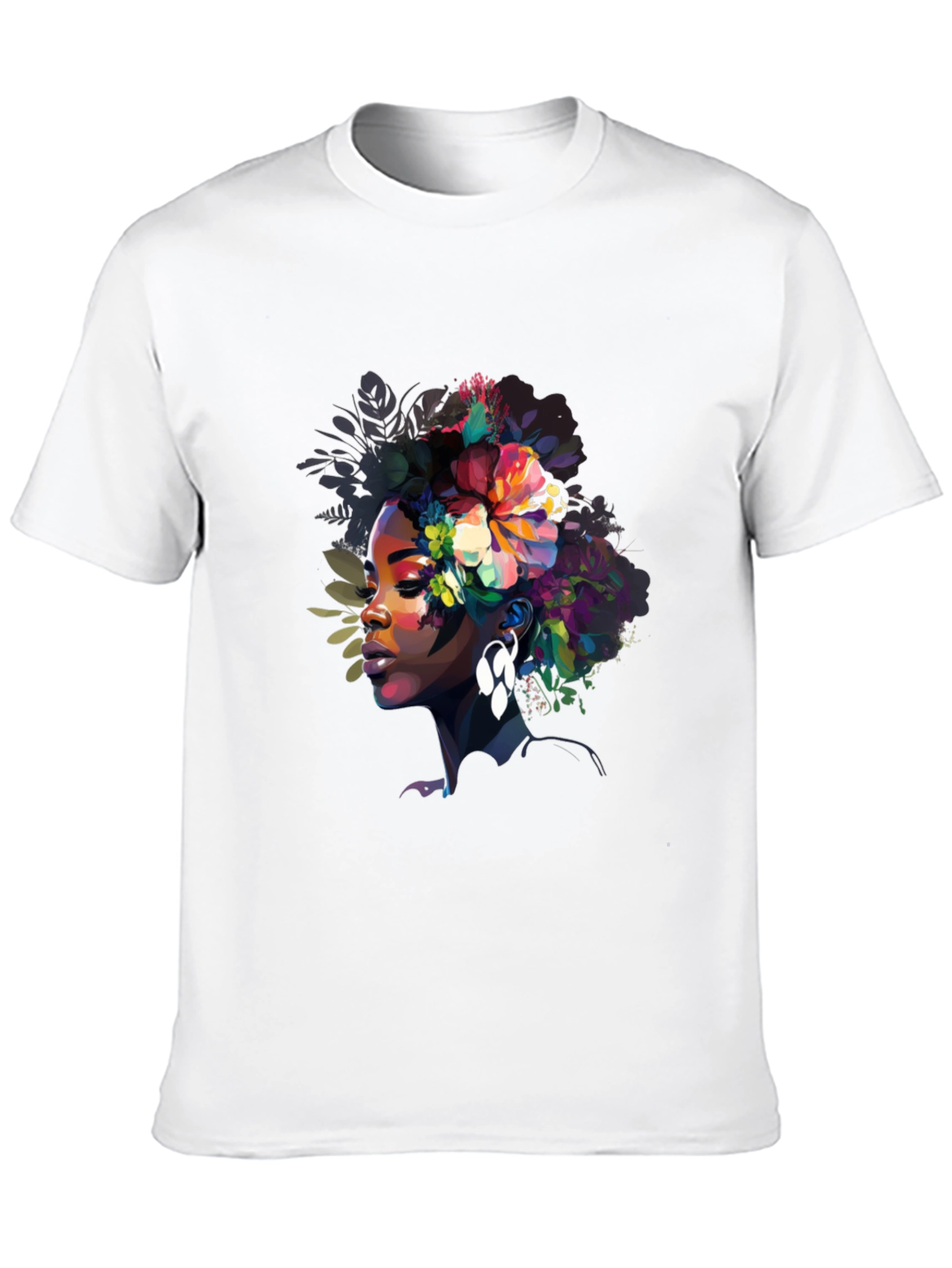 Floral Afro Woman Graphic Tee