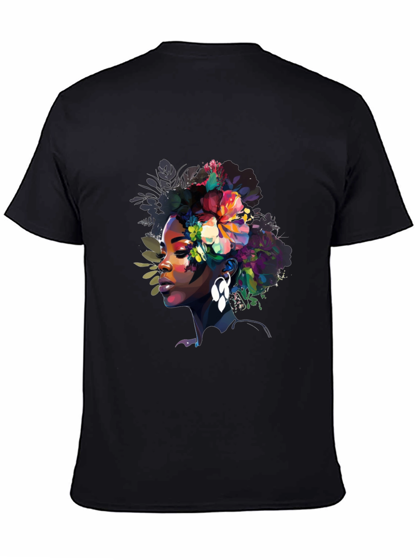 Floral Afro Woman Graphic Tee