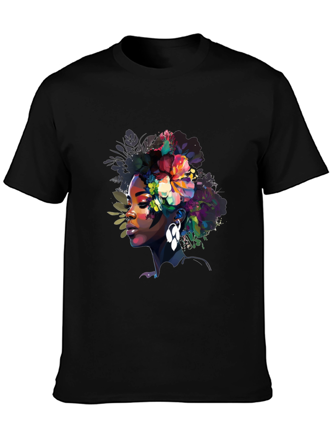Floral Afro Woman Graphic Tee