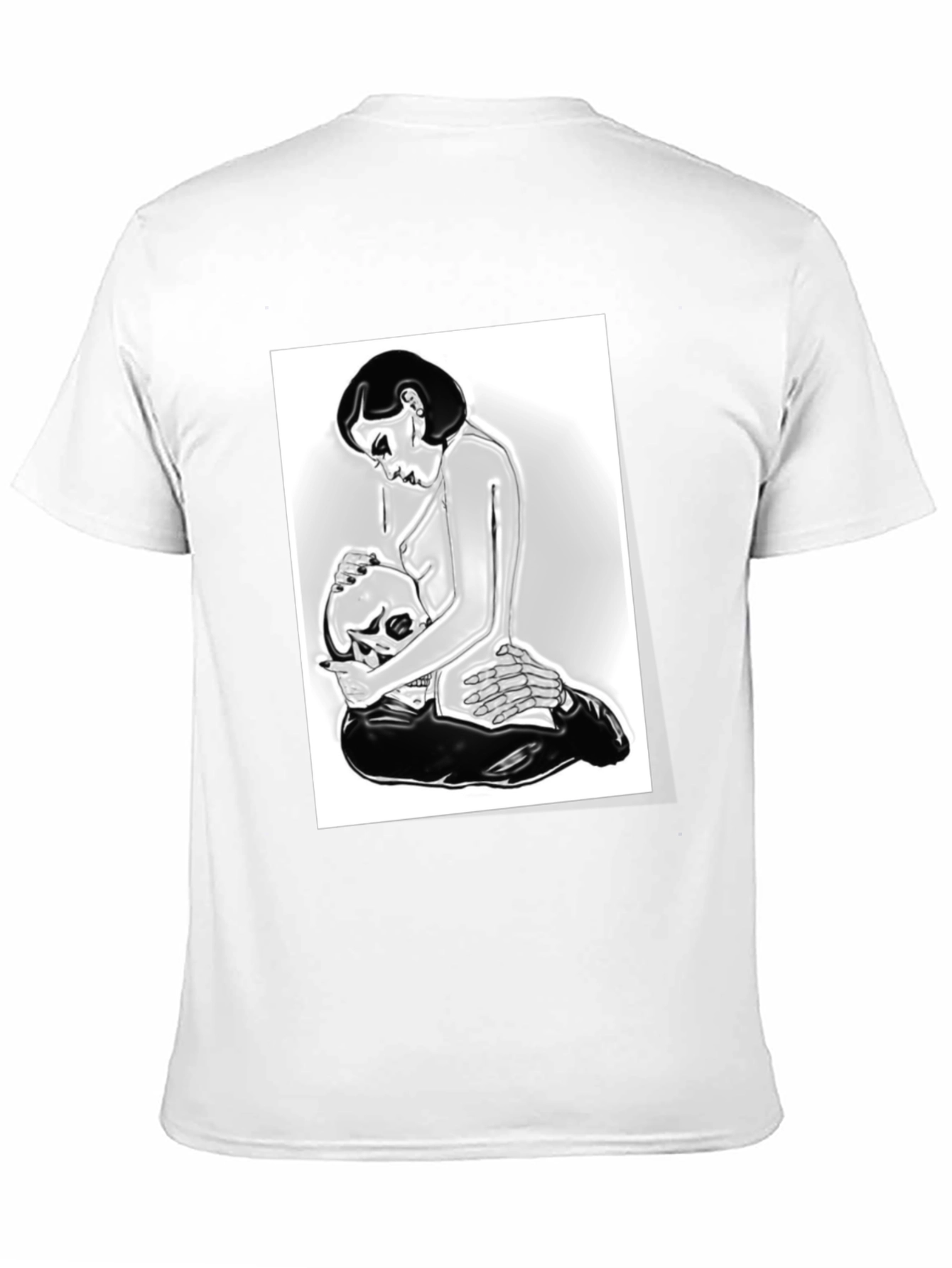 Edgy Graphic Tee - Skull and Woman Design