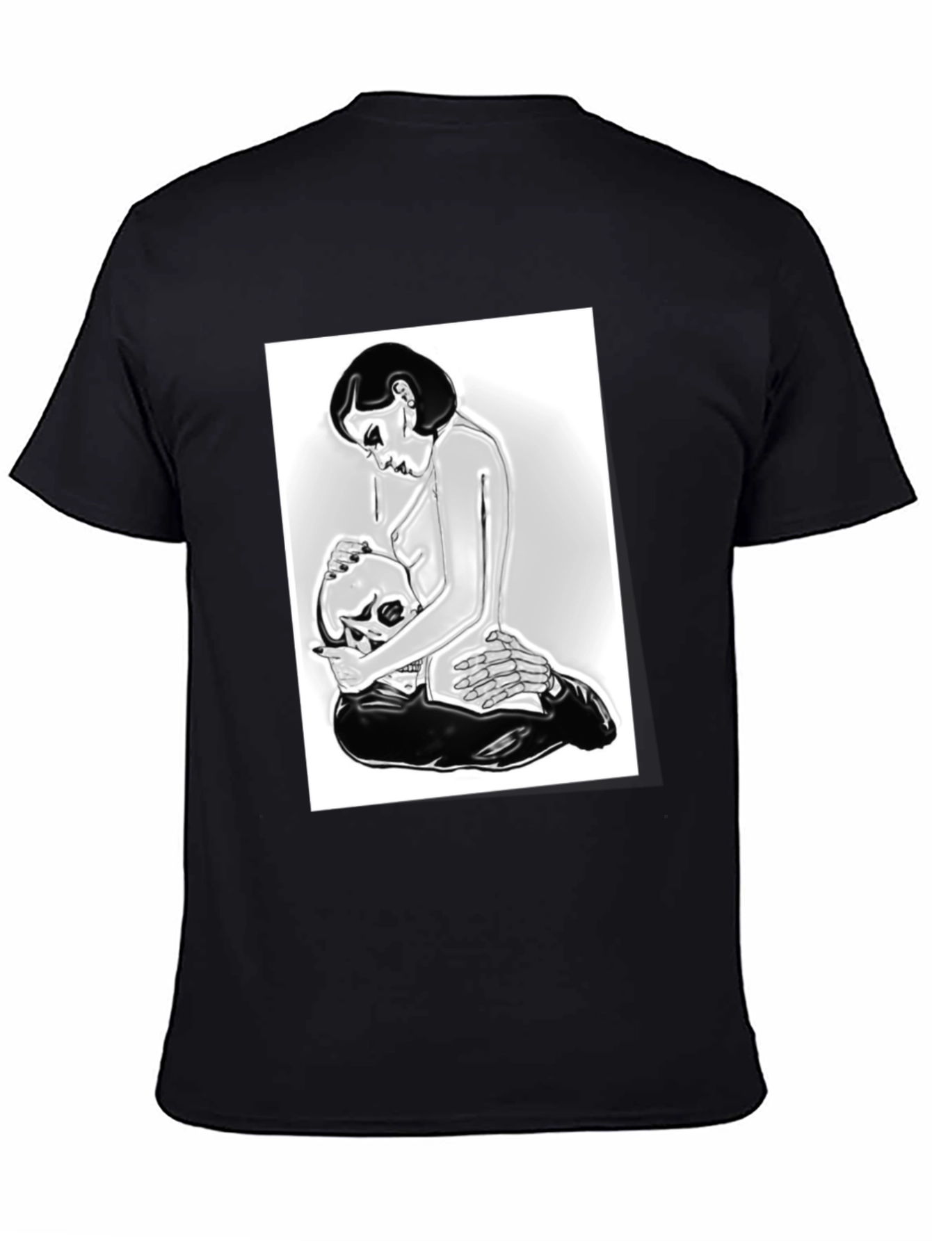 Edgy Graphic Tee - Skull and Woman Design
