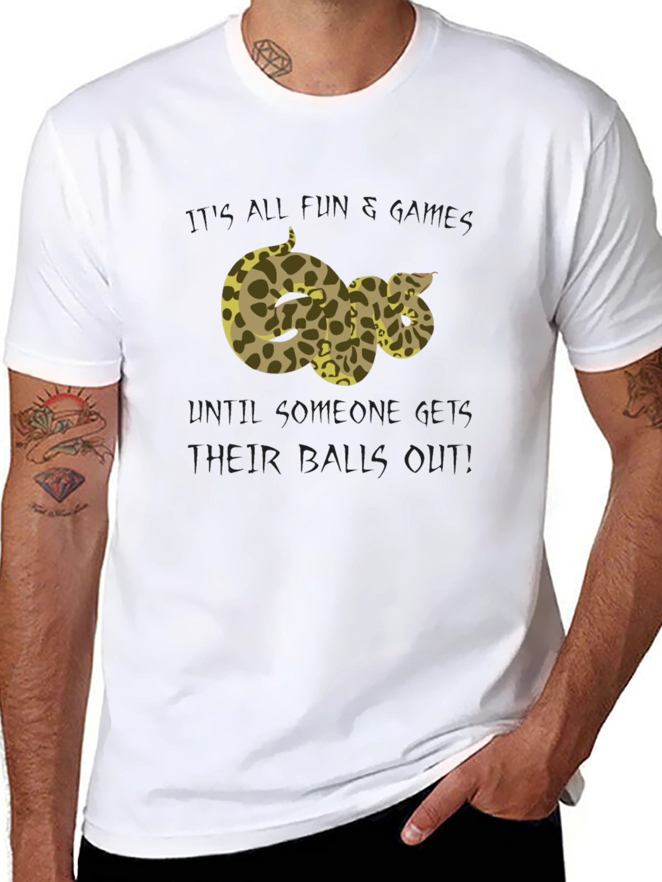 Funny Snake T-Shirt - Its All Fun & Games