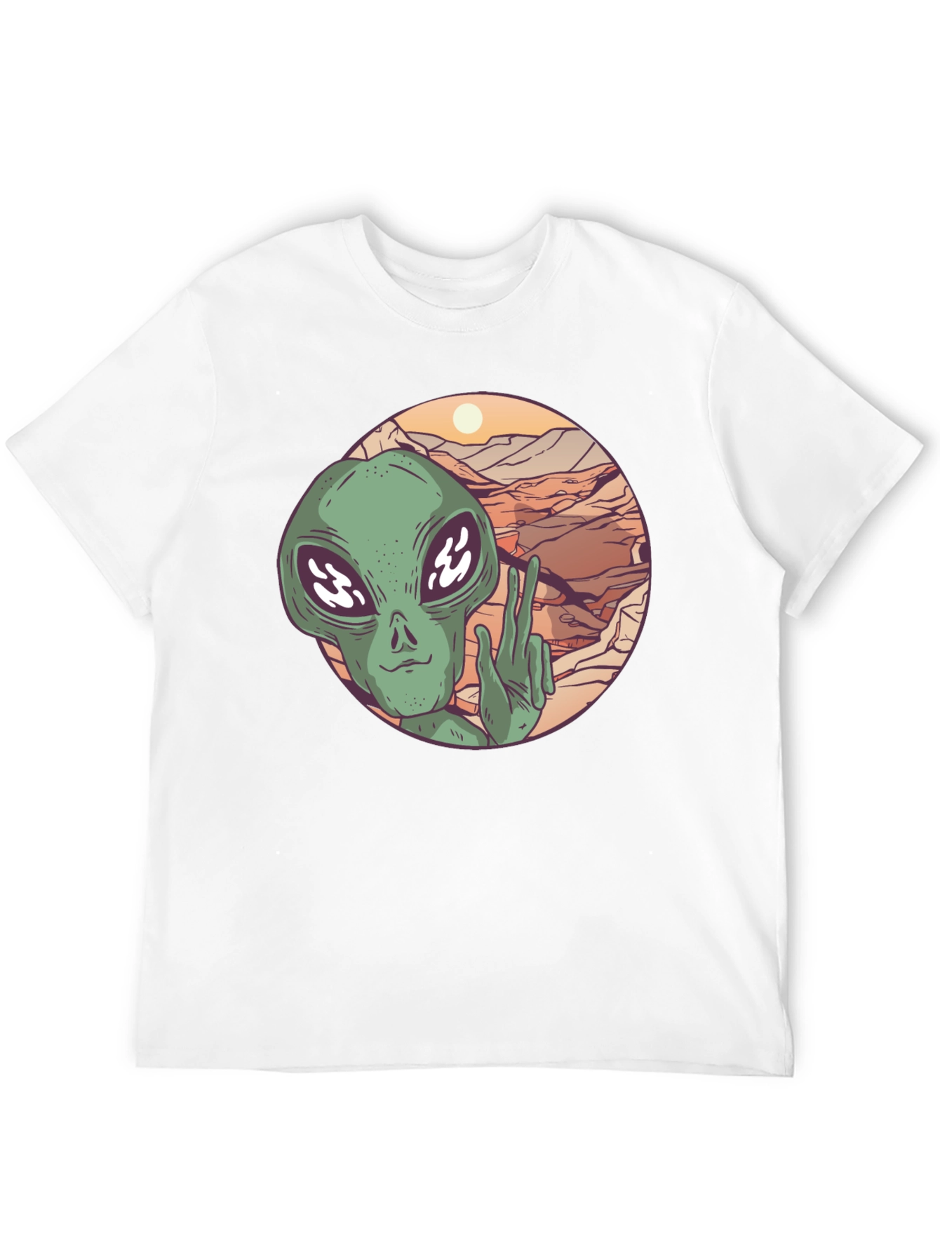 Retro Alien Peace Sign T-Shirt