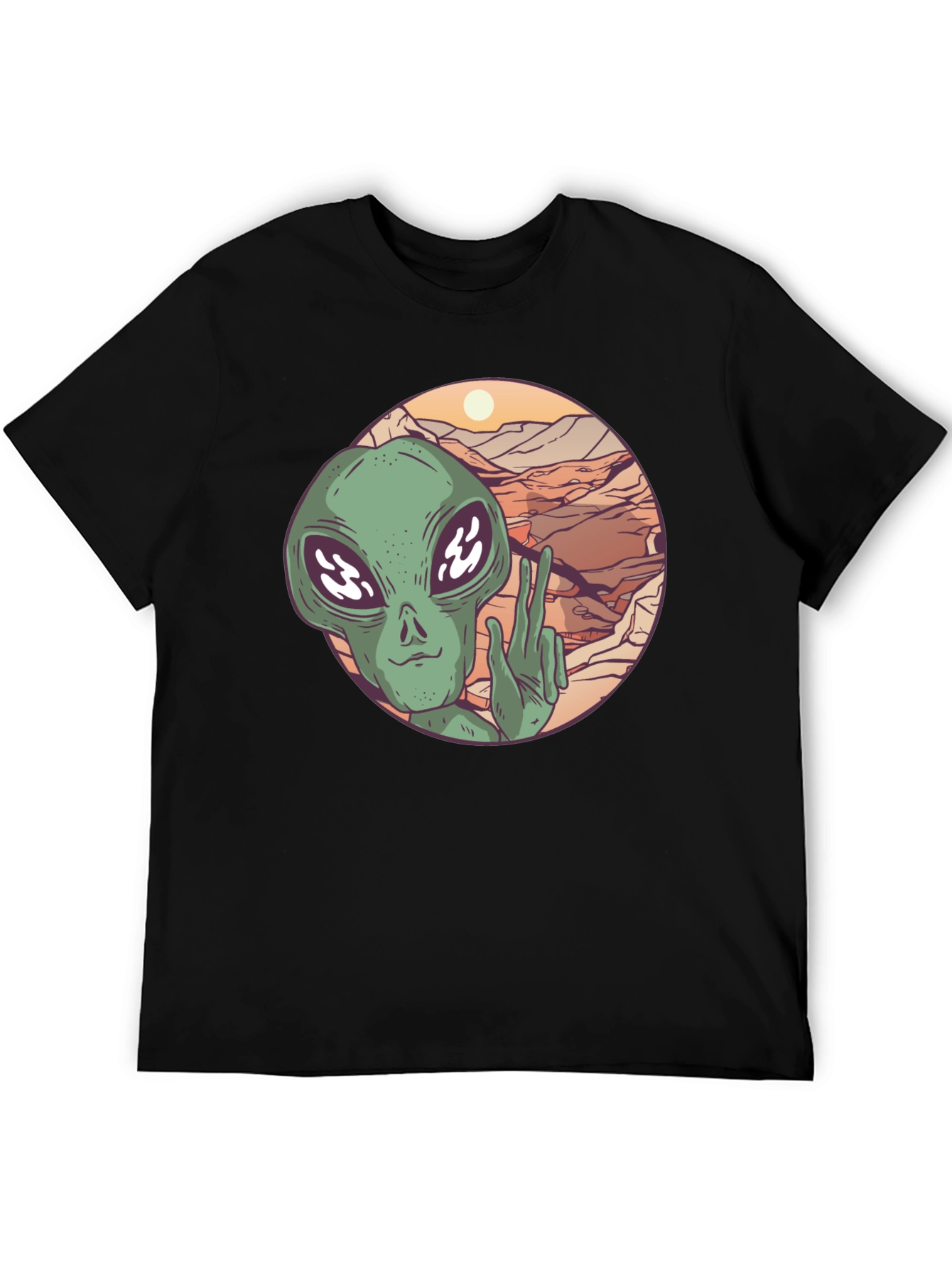 Retro Alien Peace Sign T-Shirt