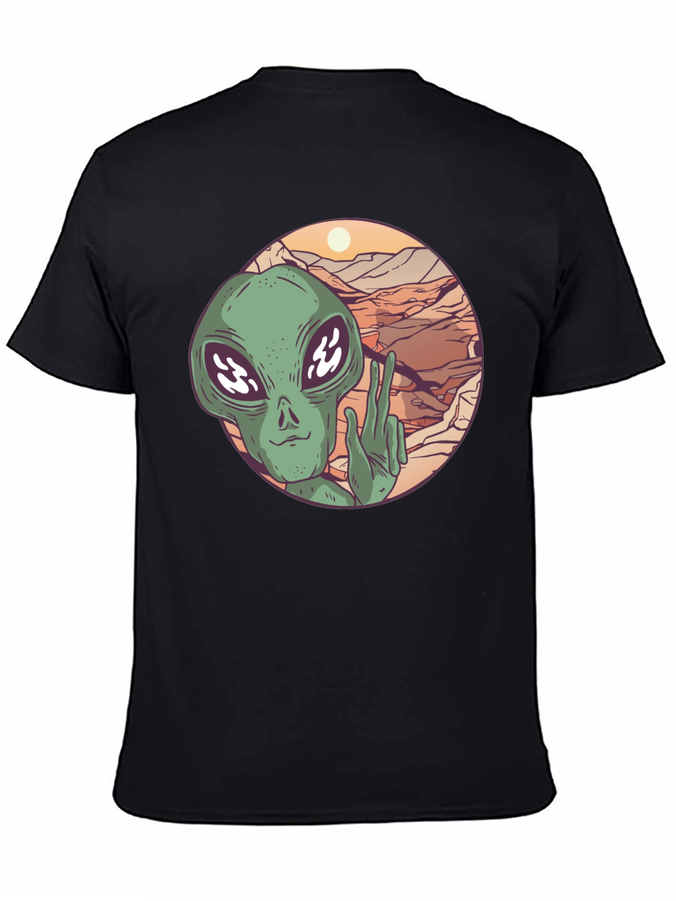 Retro Alien Peace Sign T-Shirt