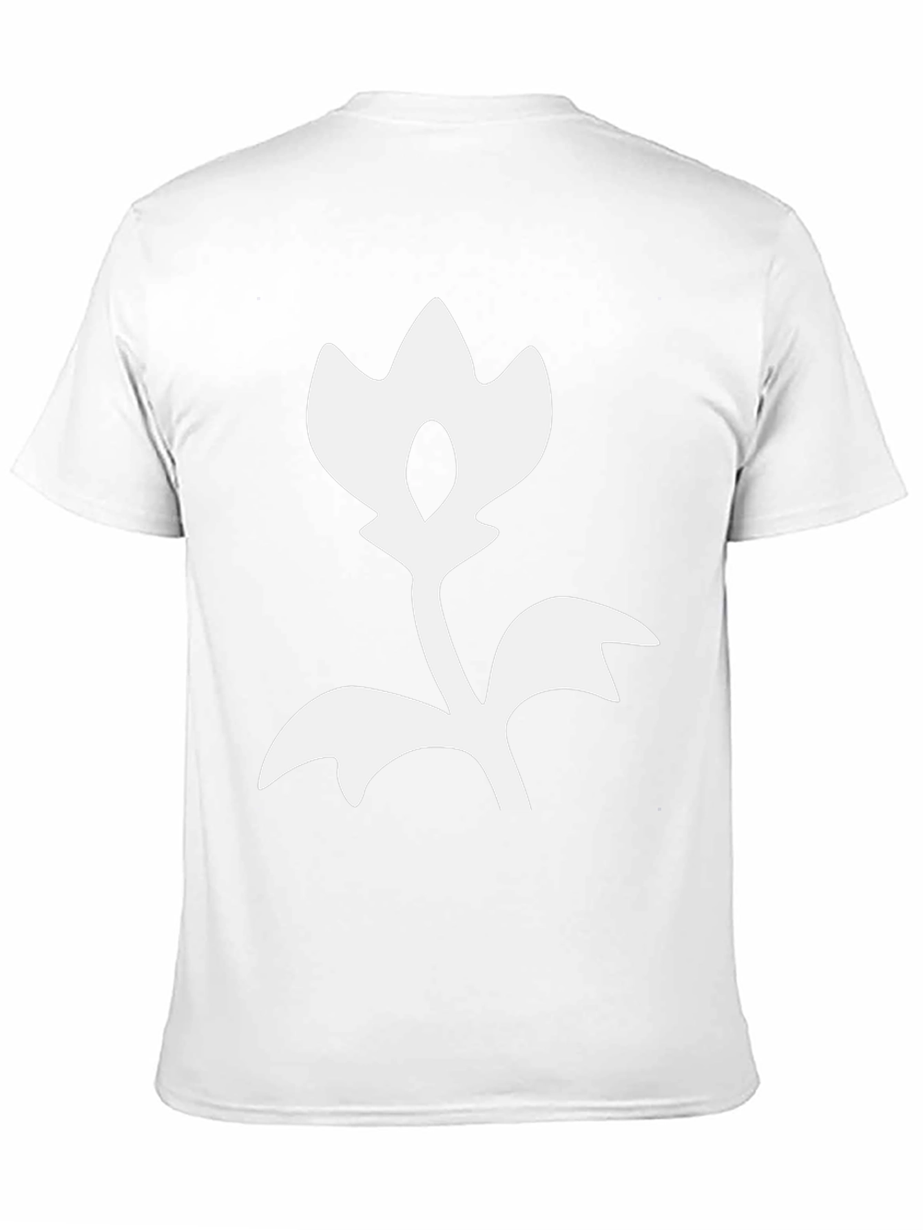 Black T-Shirt with White Flower Design
