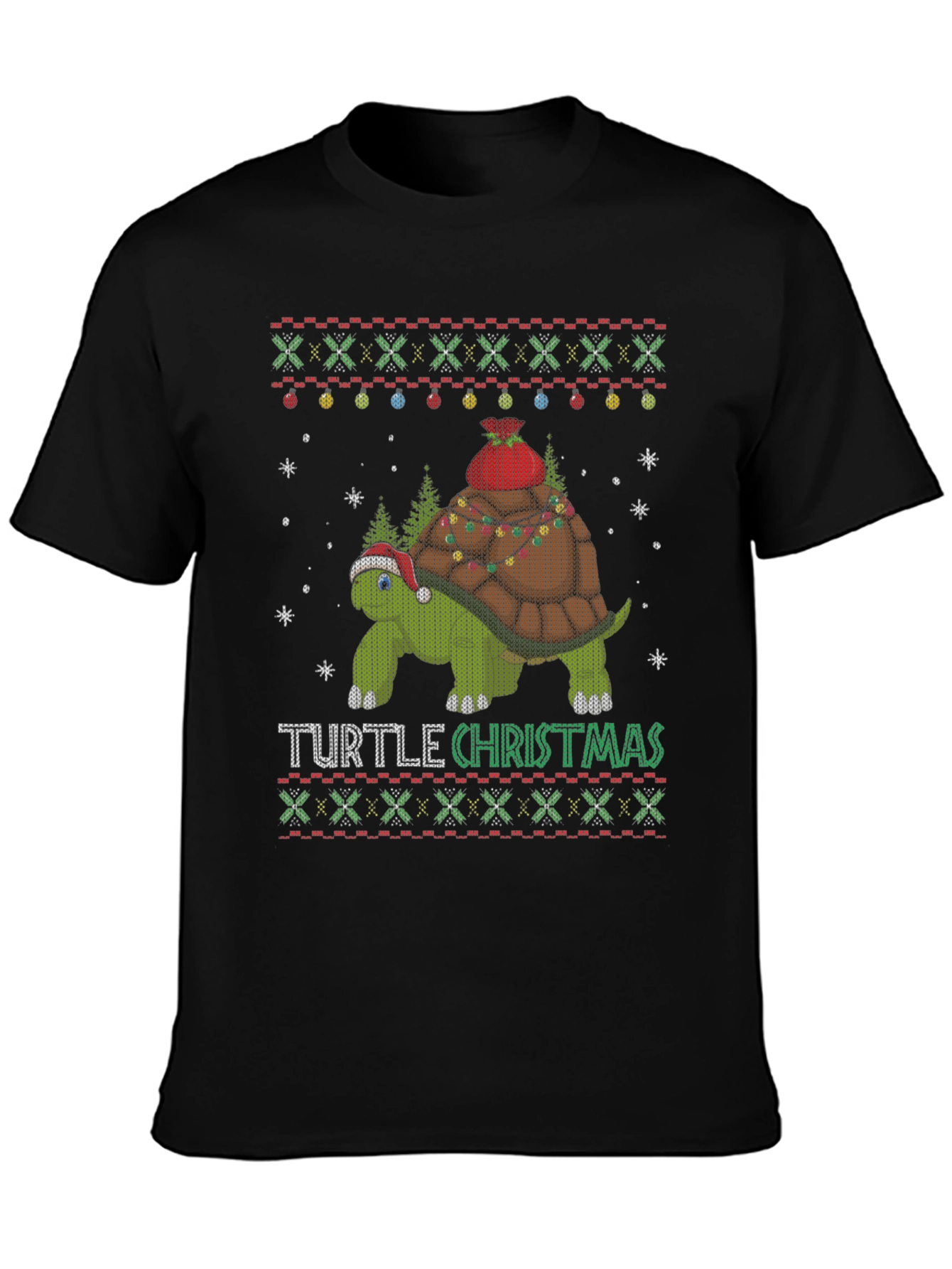 Turtle Christmas Holiday Novelty T-Shirt