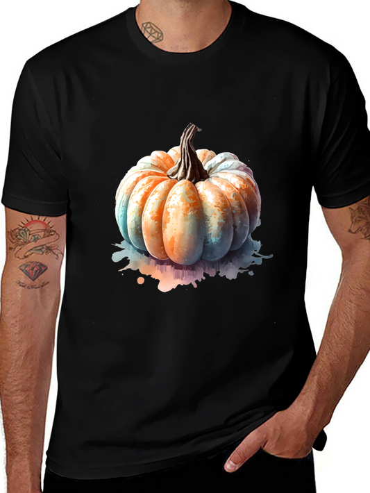 Watercolor Pumpkin Graphic Tee - Halloween Fall T-Shirt