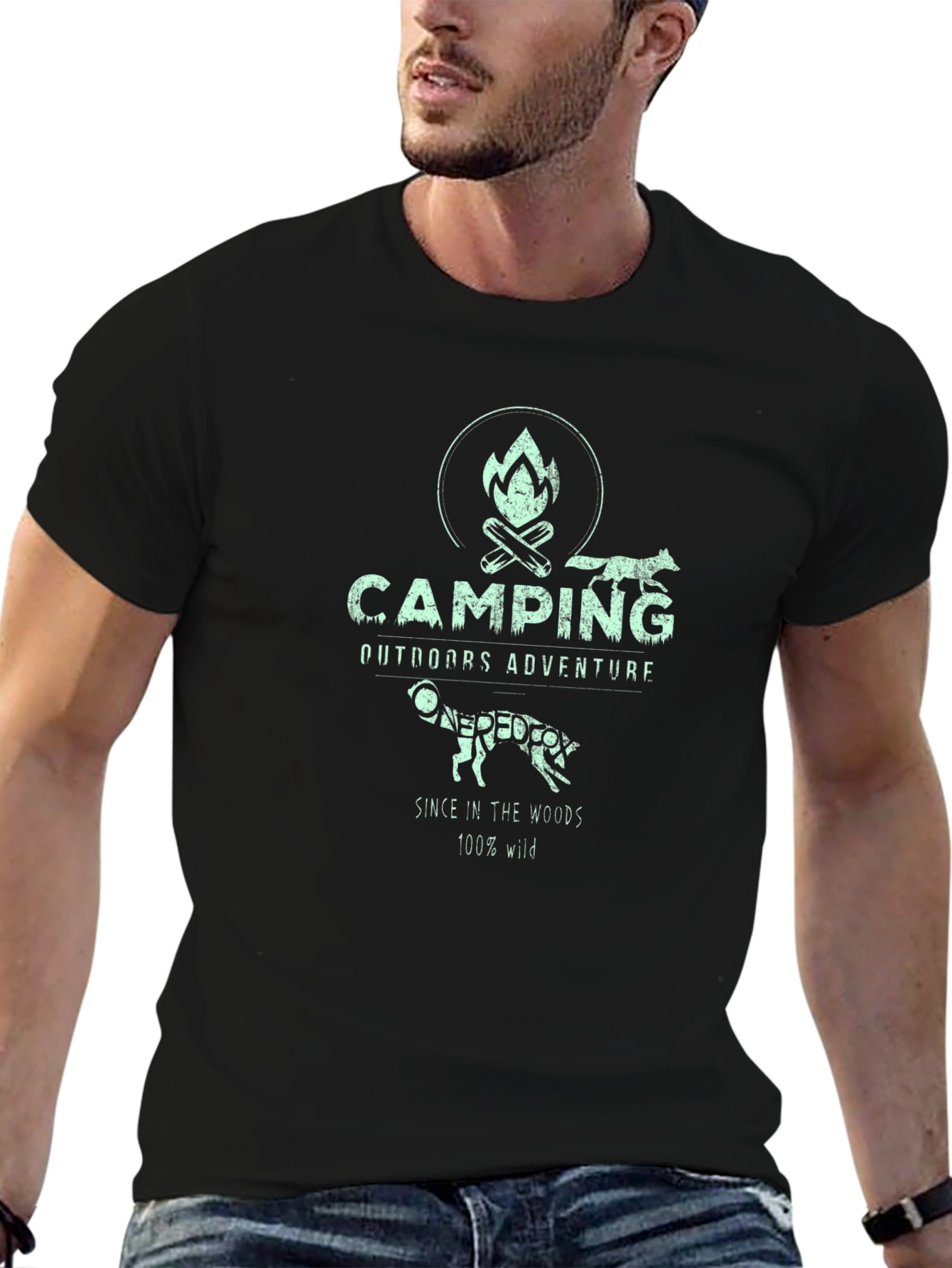 Camping Outdoors Adventure T-Shirt - 100% Wild