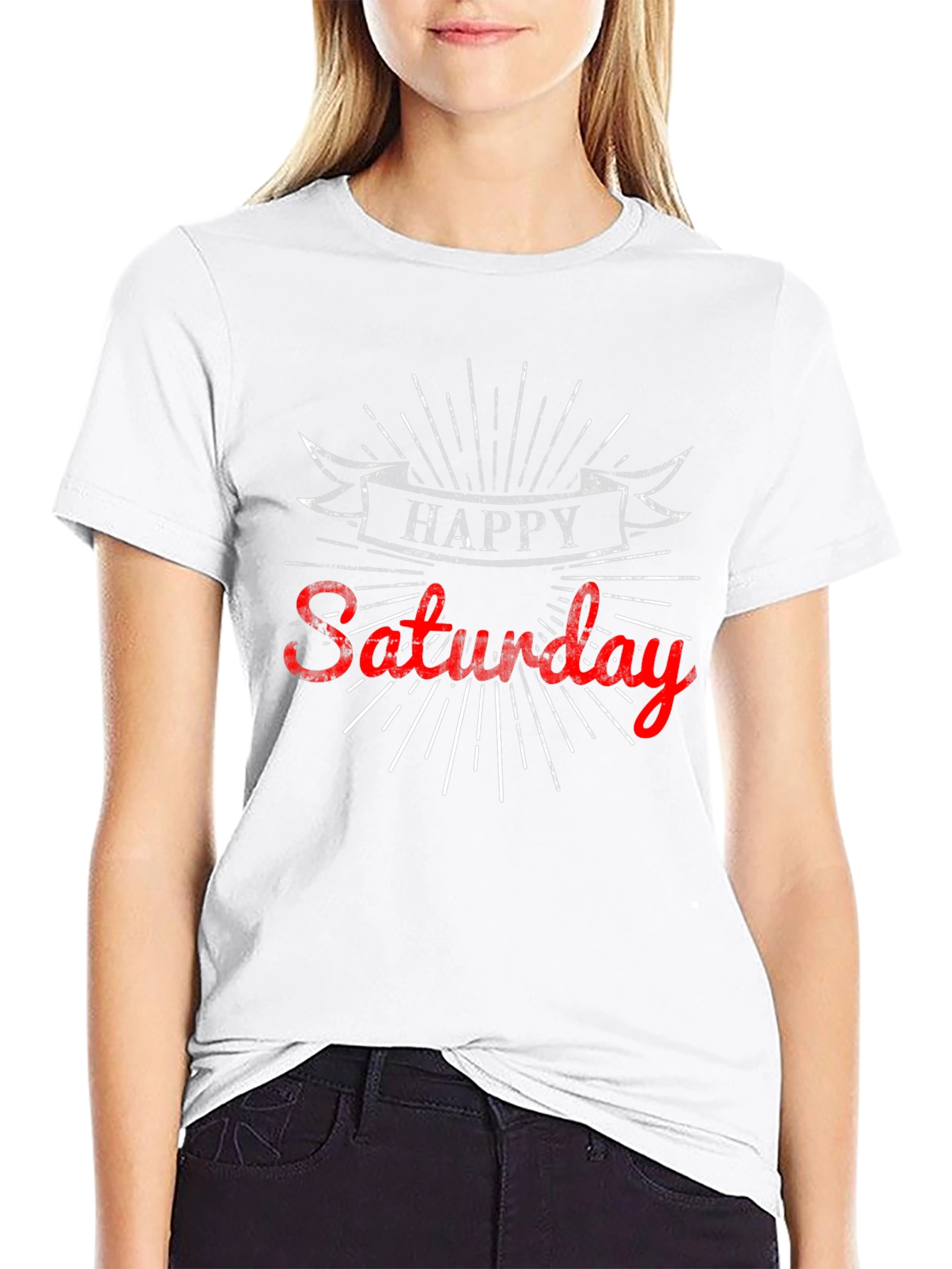 Happy Saturday Graphic Tee - Black