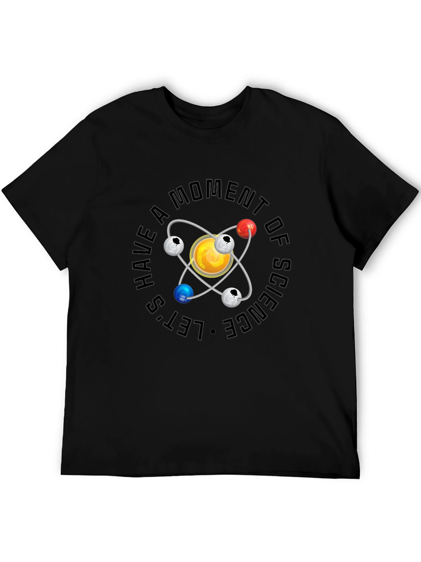 Science Atom Graphic Black T-Shirt