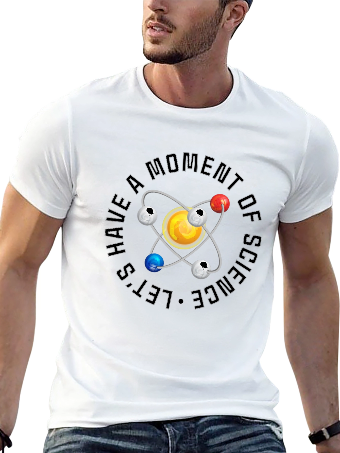 Science Atom Graphic Black T-Shirt