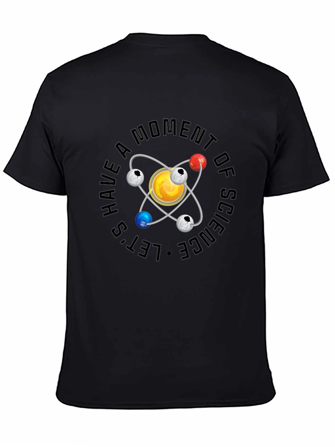 Science Atom Graphic Black T-Shirt