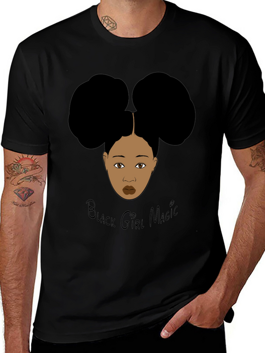 Black Girl Magic Graphic Tee - Stylish Afro Puff T-Shirt