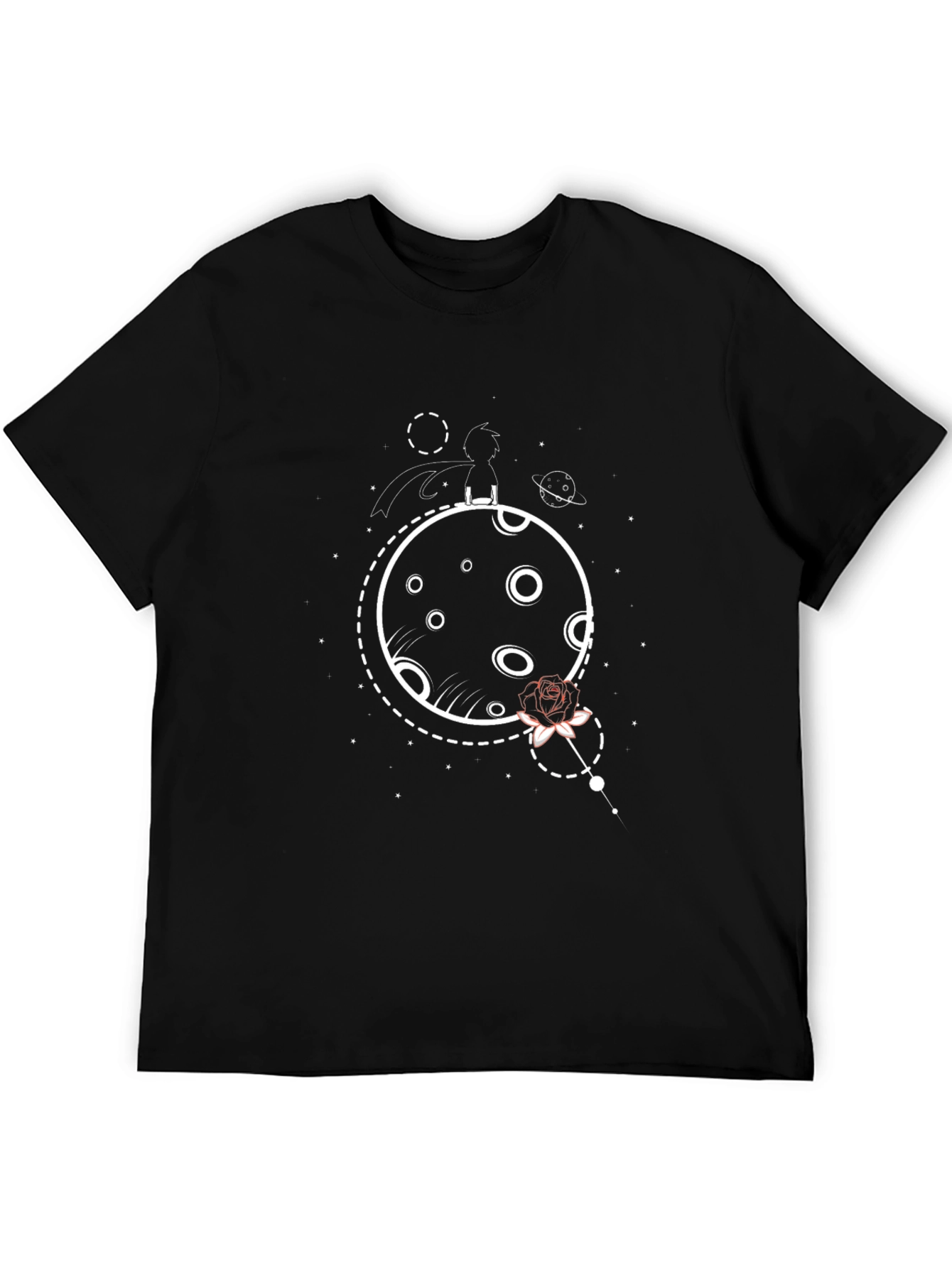 Little Prince Rose Graphic Tee - Black