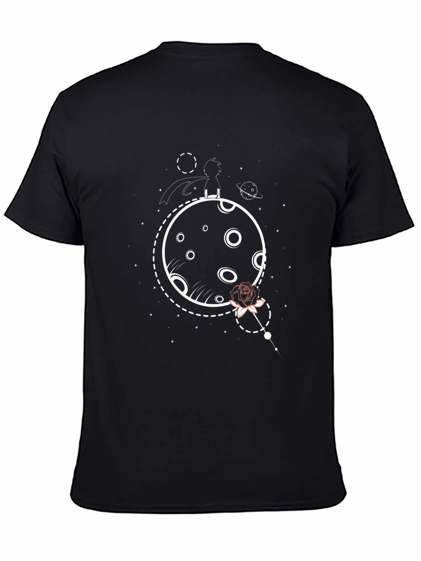 Little Prince Rose Graphic Tee - Black