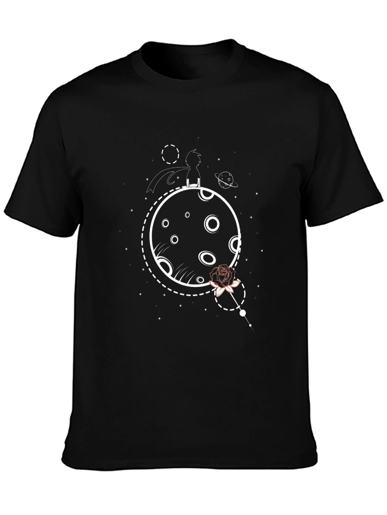 Little Prince Rose Graphic Tee - Black