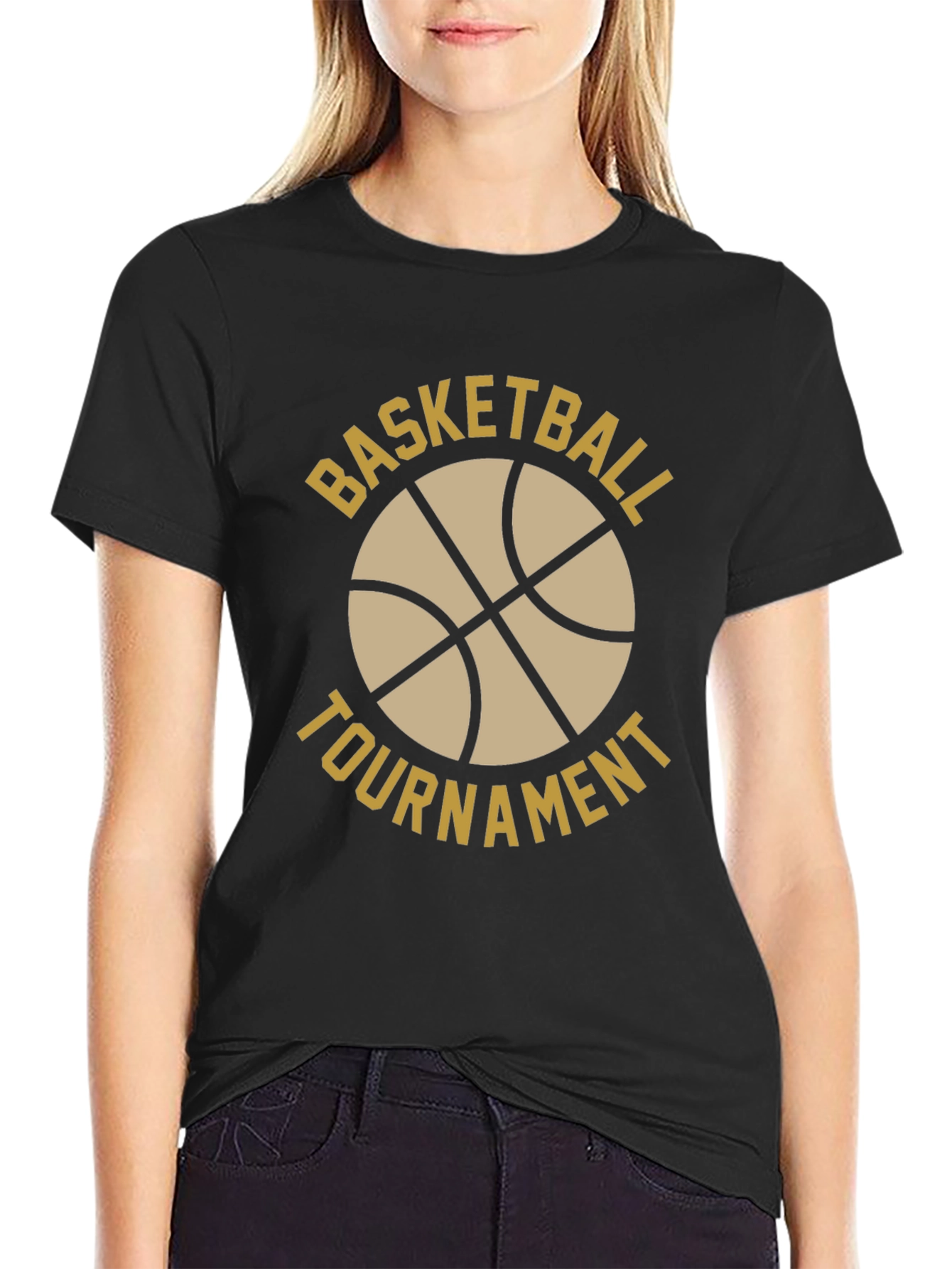 Basketball Tournament Graphic T-Shirt - Black