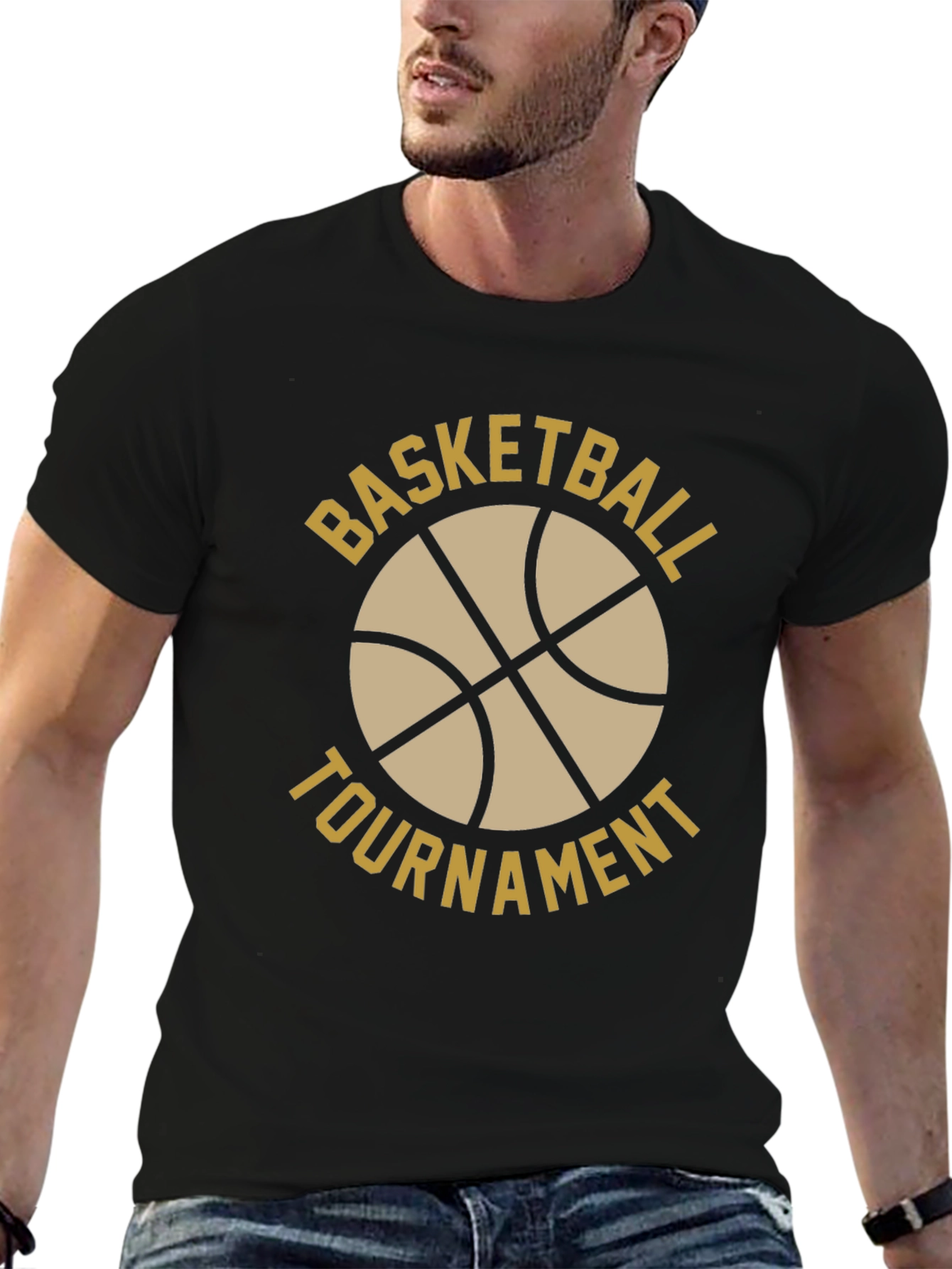 Basketball Tournament Graphic T-Shirt - Black